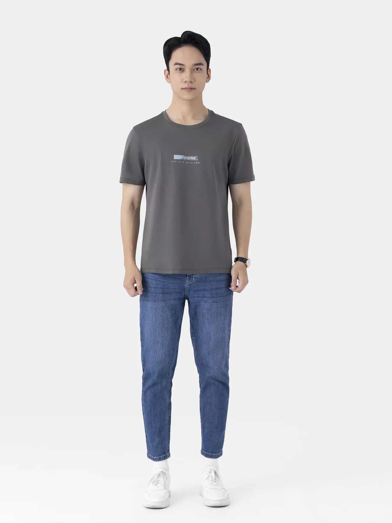 Áo Thun Nam Ngắn Tay 5S Fashion In Đơn Giản ATS25004