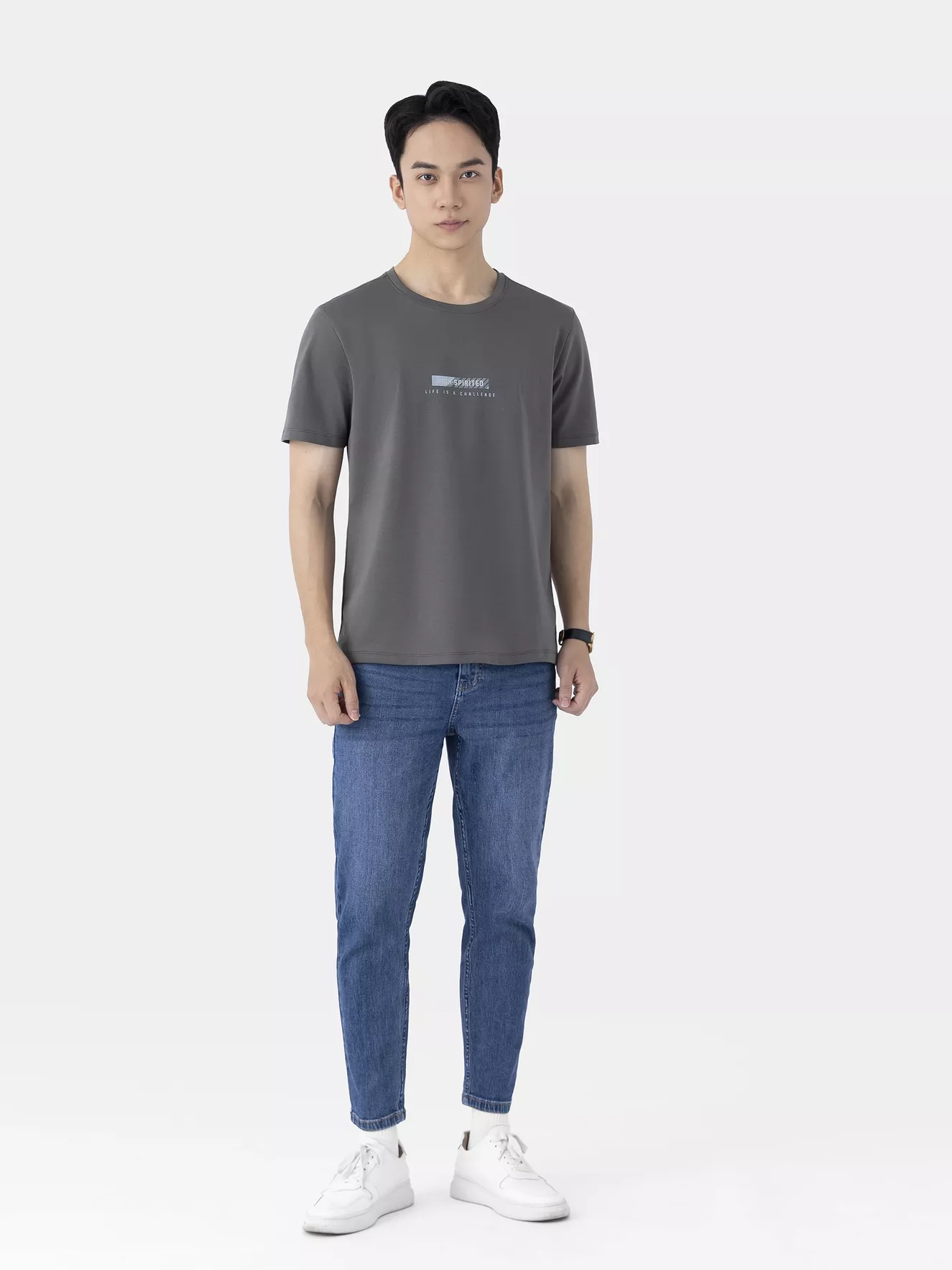 Áo Thun Nam Ngắn Tay 5S Fashion In Đơn Giản ATS25004