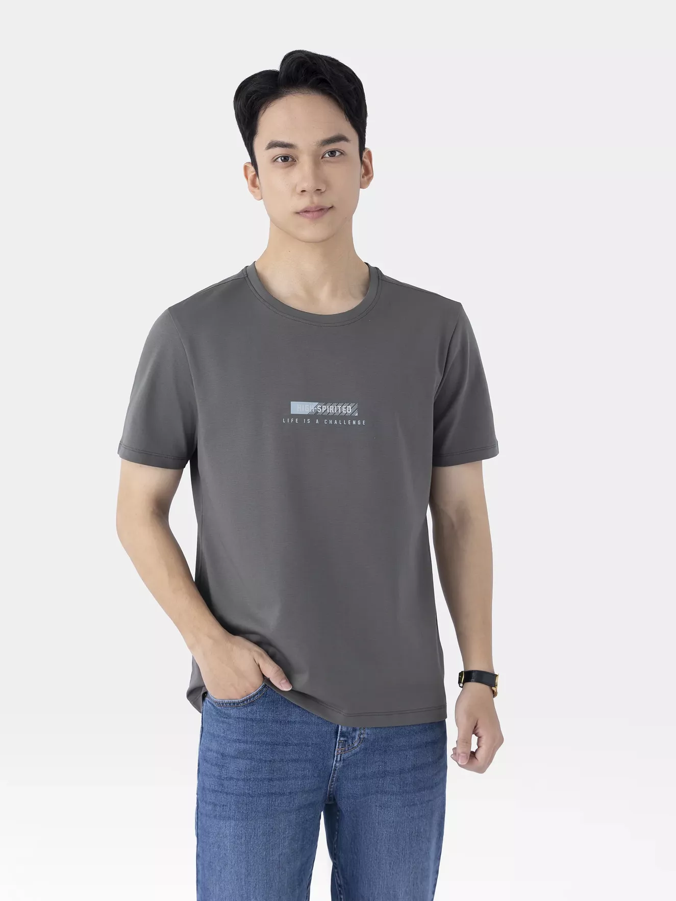 Áo Thun Nam Ngắn Tay 5S Fashion In Đơn Giản ATS25004