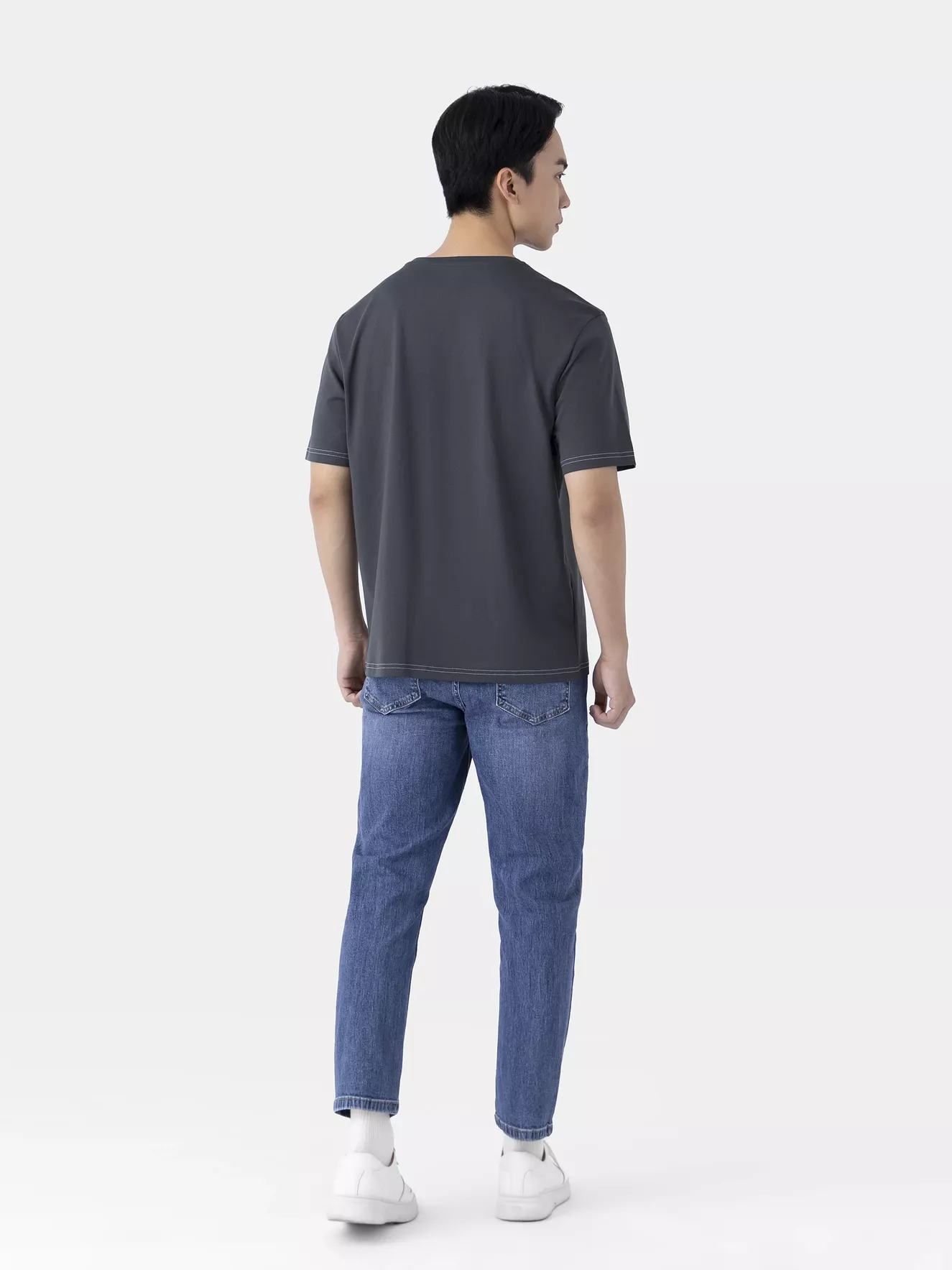 Áo Thun Nam Ngắn Tay 5S Fashion Chần Chỉ Phong Cách ATS25001