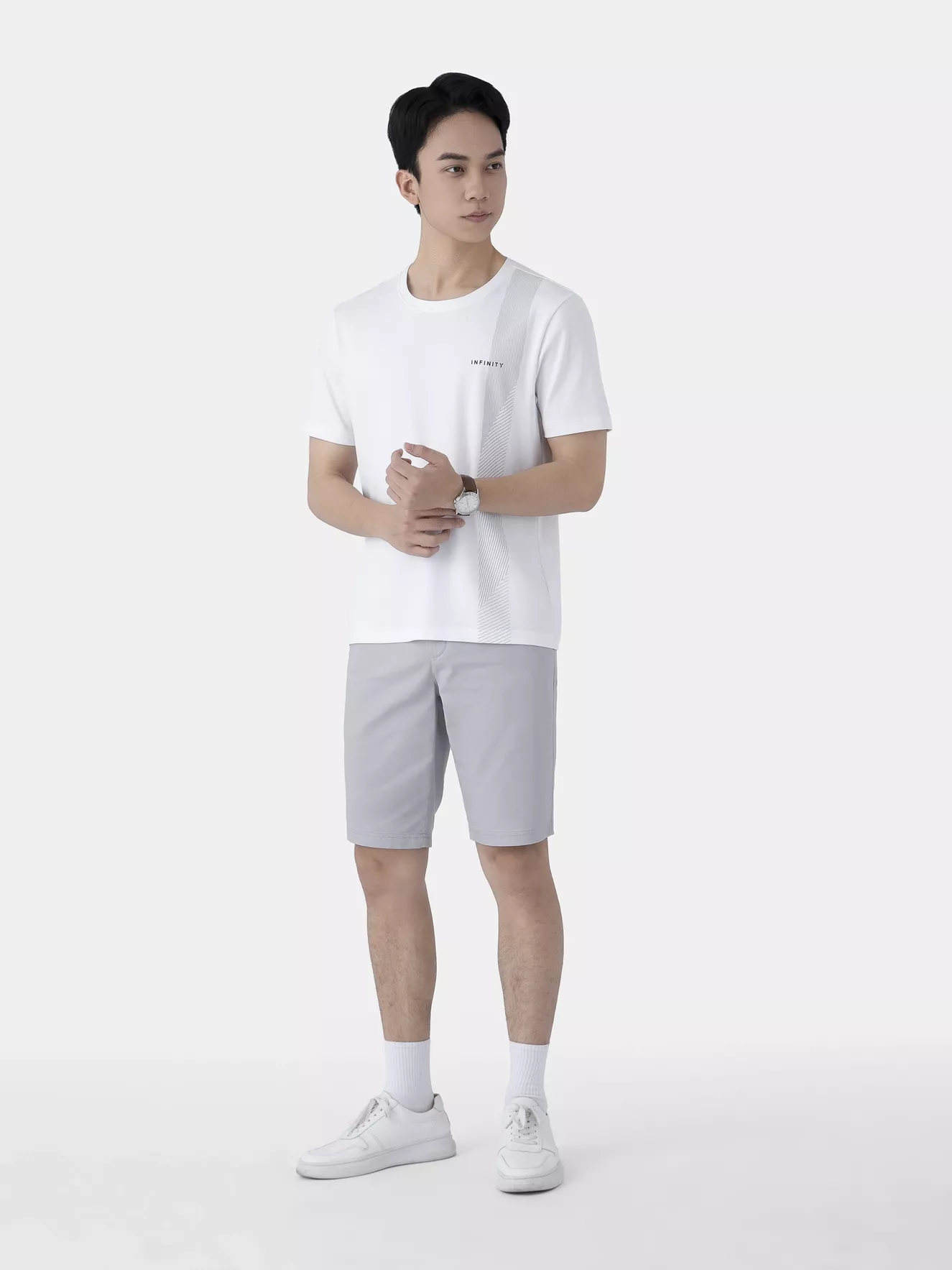 Áo Thun Nam Ngắn Tay 5S Fashion Họa Tiết Sọc ATS25006