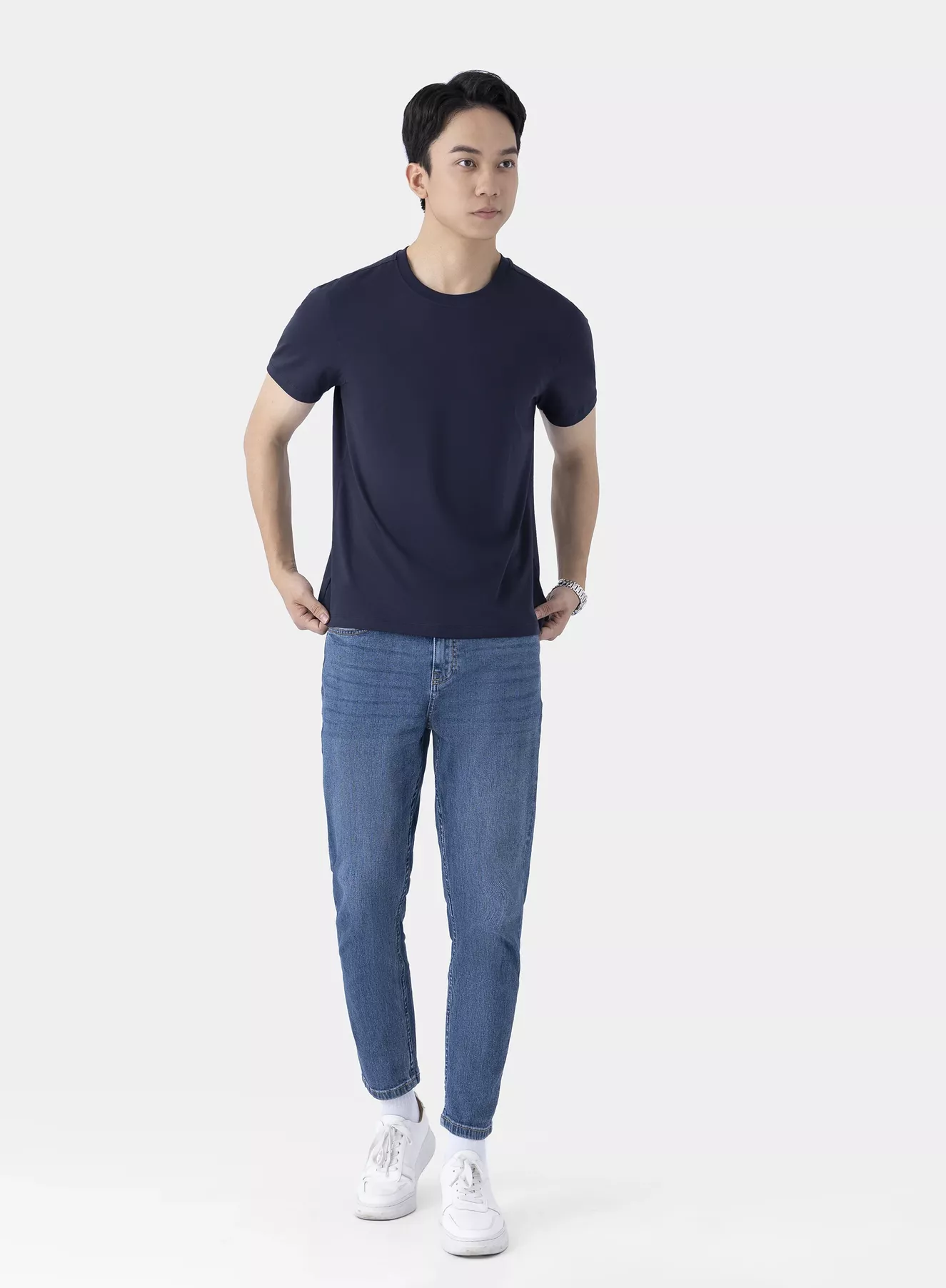 Áo Thun Nam 5S Fashion SMART-COTTON Phom Slimfit ATS25045