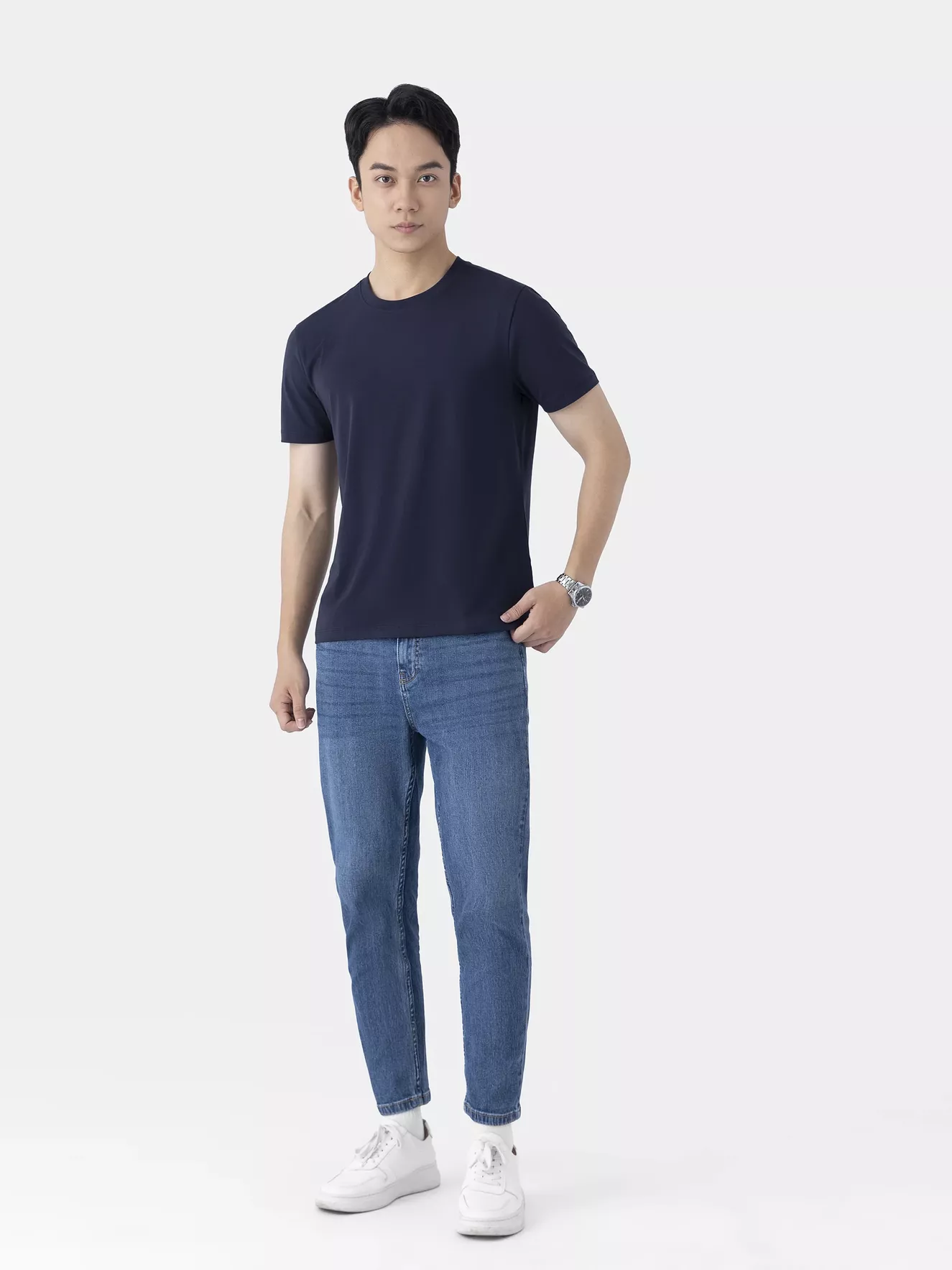 Áo Thun Nam 5S Fashion SMART-COTTON Phom Slimfit ATS25045