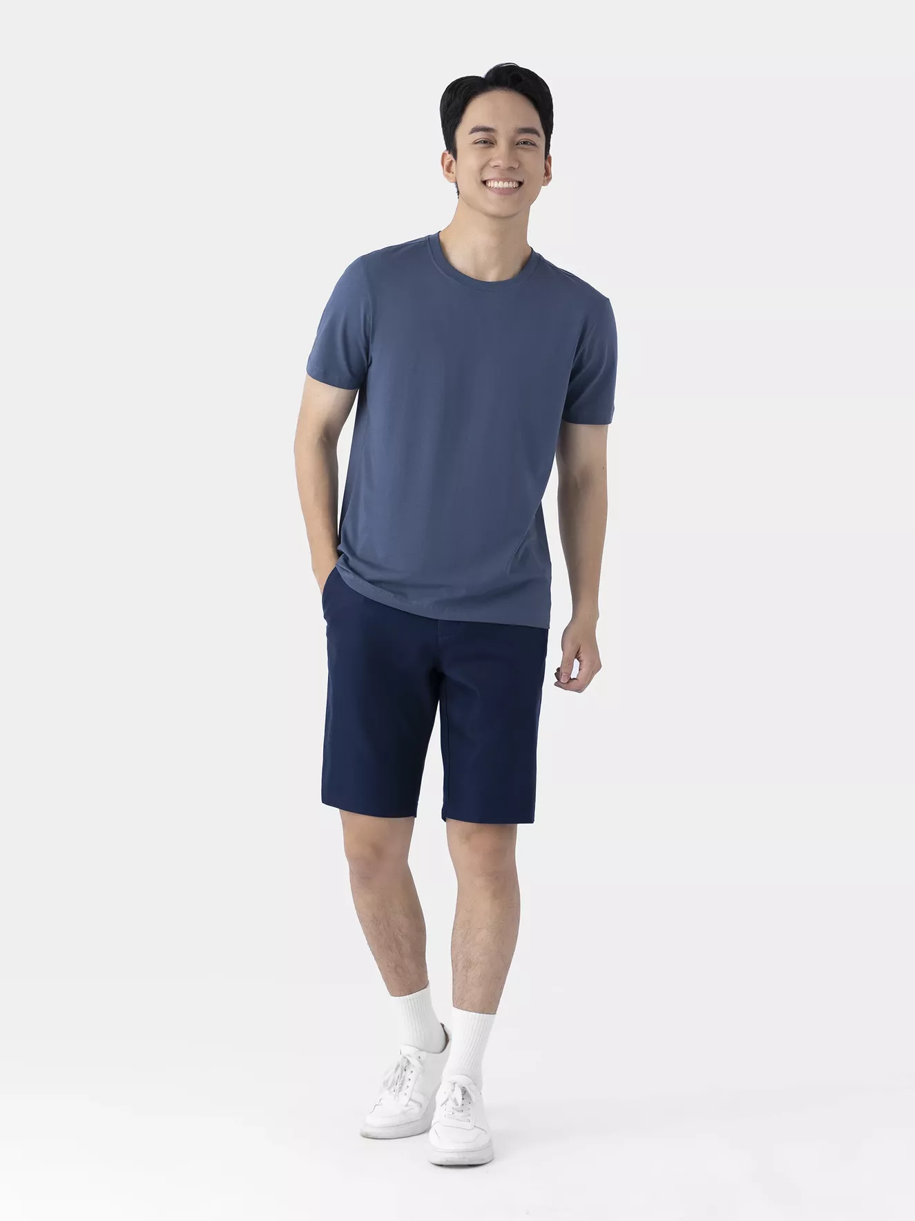 Áo Thun Nam 5S Fashion SMART-COTTON Phom Slimfit ATS25045
