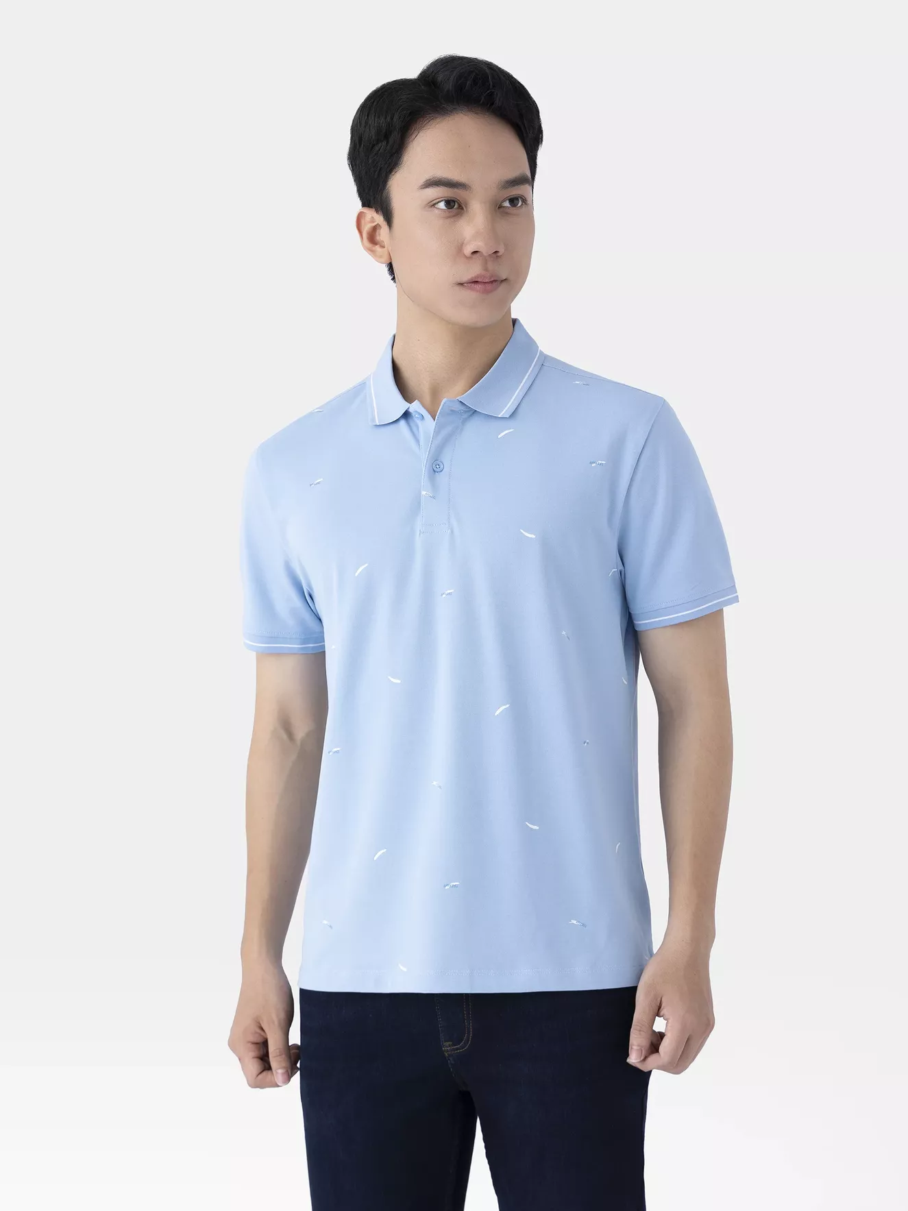 Áo Polo Nam Cotton Họa Tiết 5S Fashion Slimfit APC25061