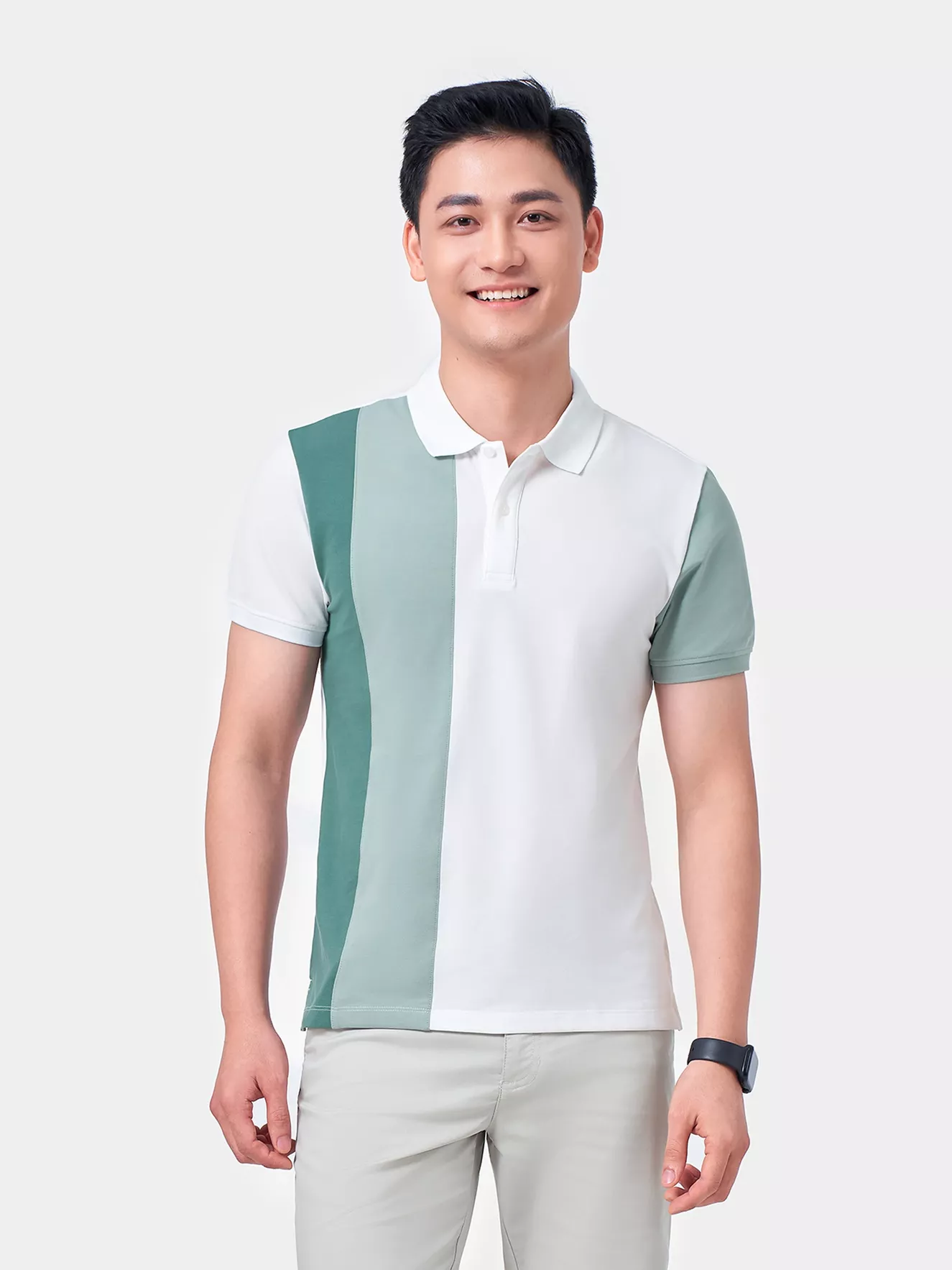 Áo Polo Nam 5S Fashion Can Phối Slimfit APC24089