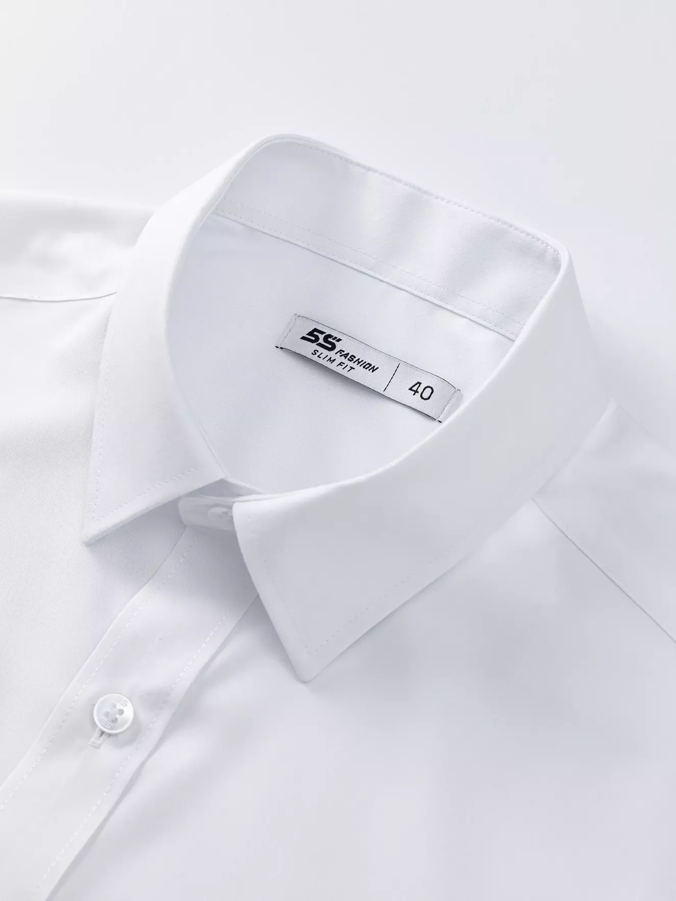 Áo Sơ Mi Nam Dài Tay 5S Fashion Màu Trắng Trơn Phom Slimfit ASM25207