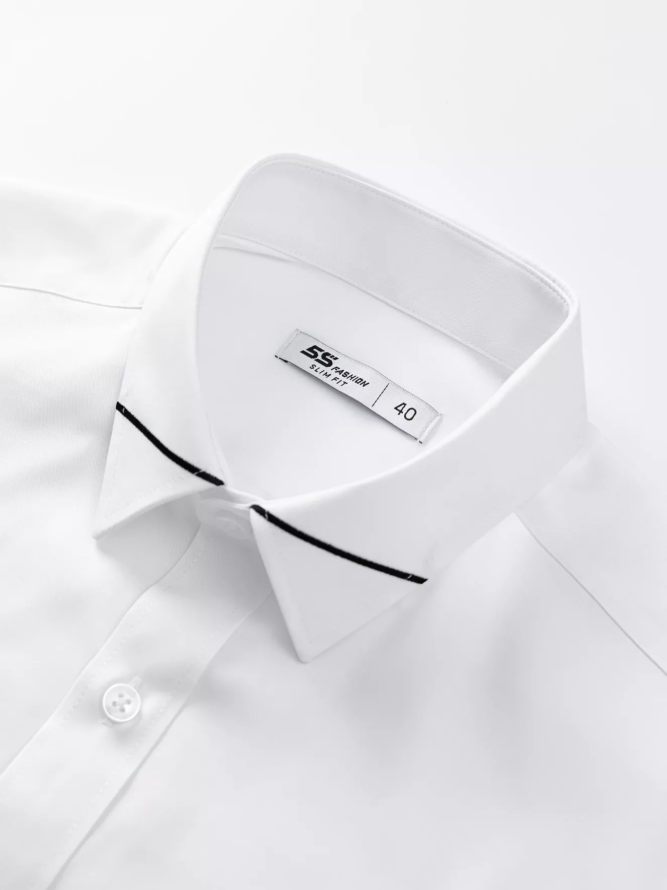 Áo Sơ Mi Nam Ngắn Tay 5S Fashion Thêu Cổ Phom Slimfit ASC25012