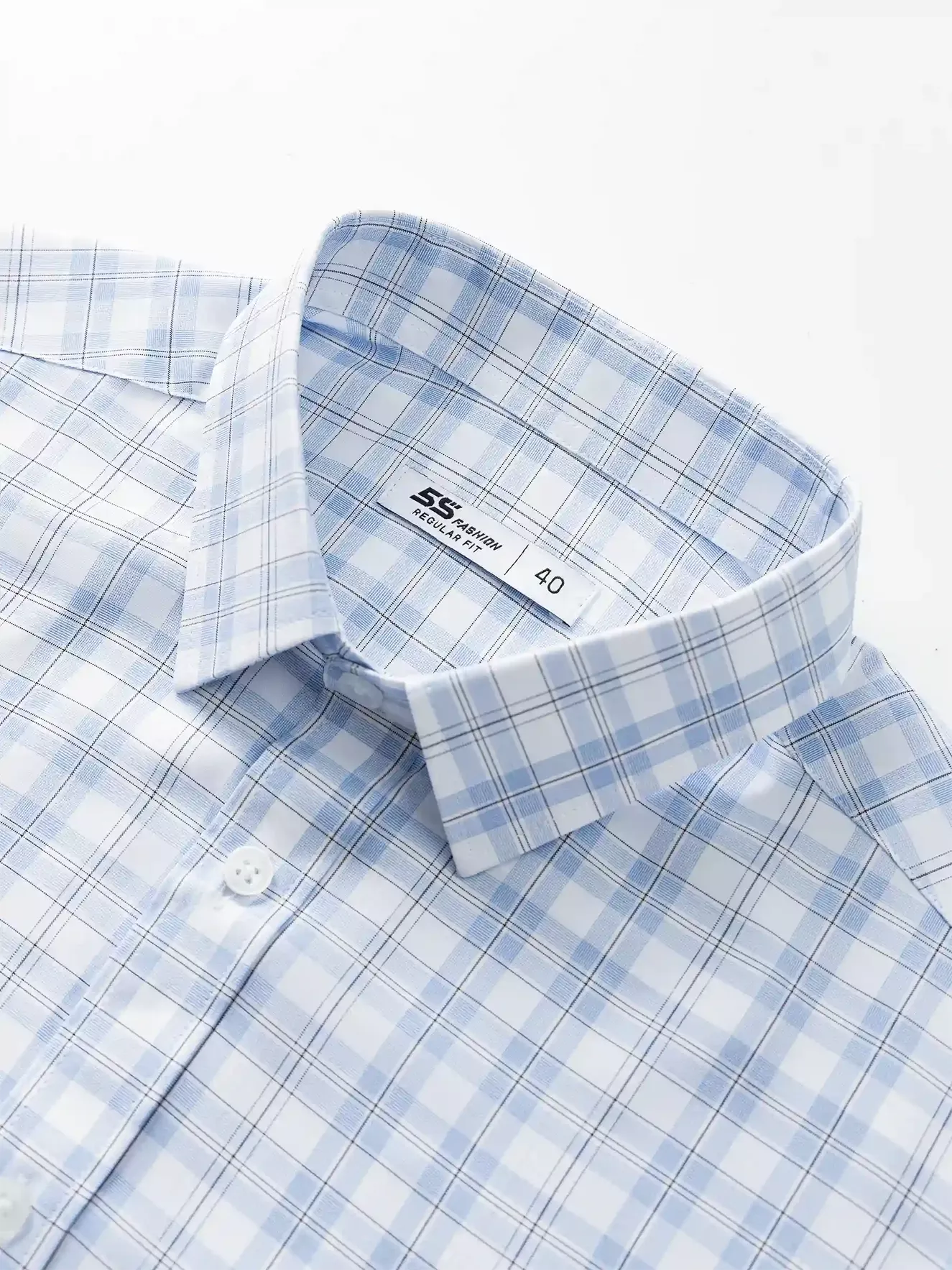 Áo Sơ Mi Nam Dài Tay Kẻ Ô 5S Fashion Phom Regular ASM24007