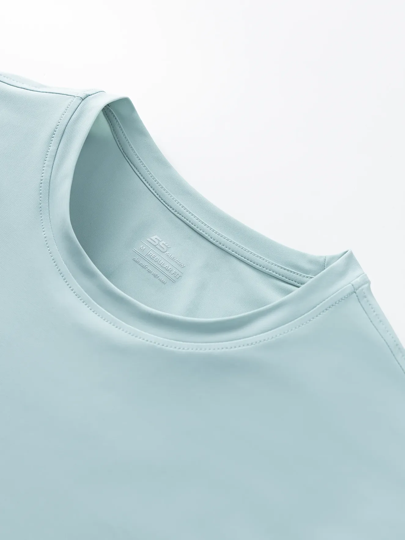 Áo Thun Nam Ngắn Tay Seamless 5S Fashion Trơn Regular ATS25017