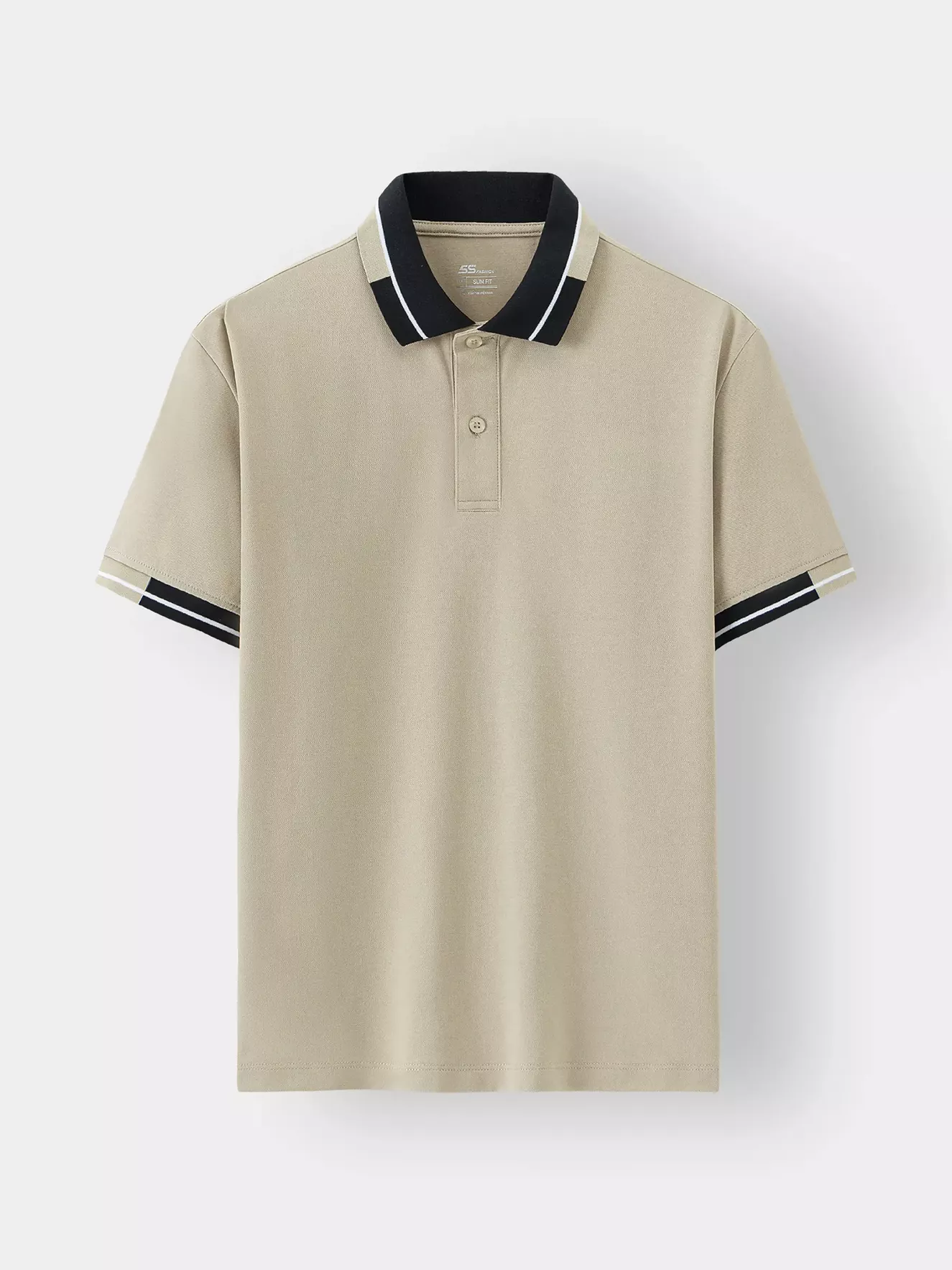 Áo Polo Nam 5S Fashion PIQUE Dệt Kẻ Slimfit APC24007