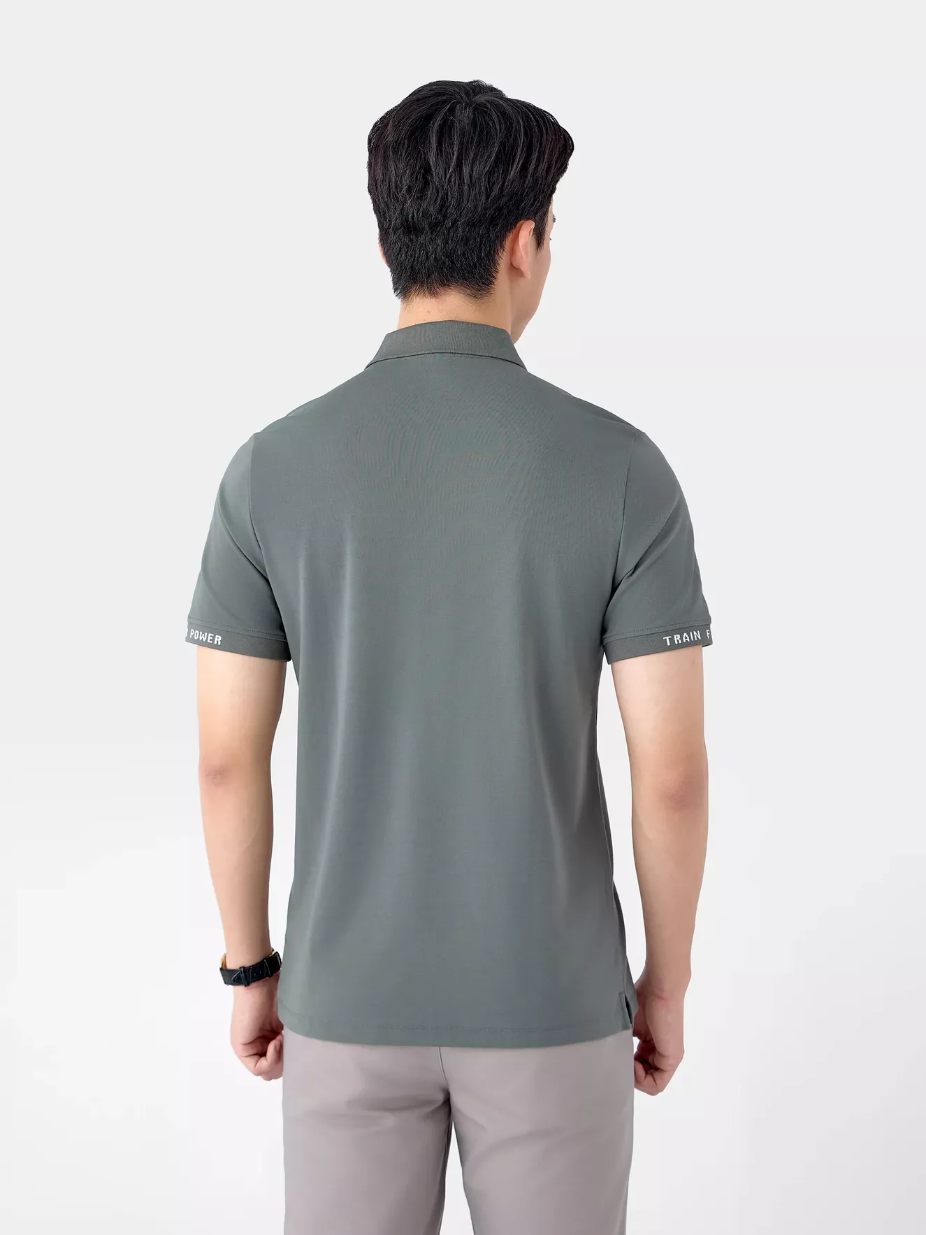 Áo Polo Nam 5S Fashion Dệt Chữ Bo Tay APC25042