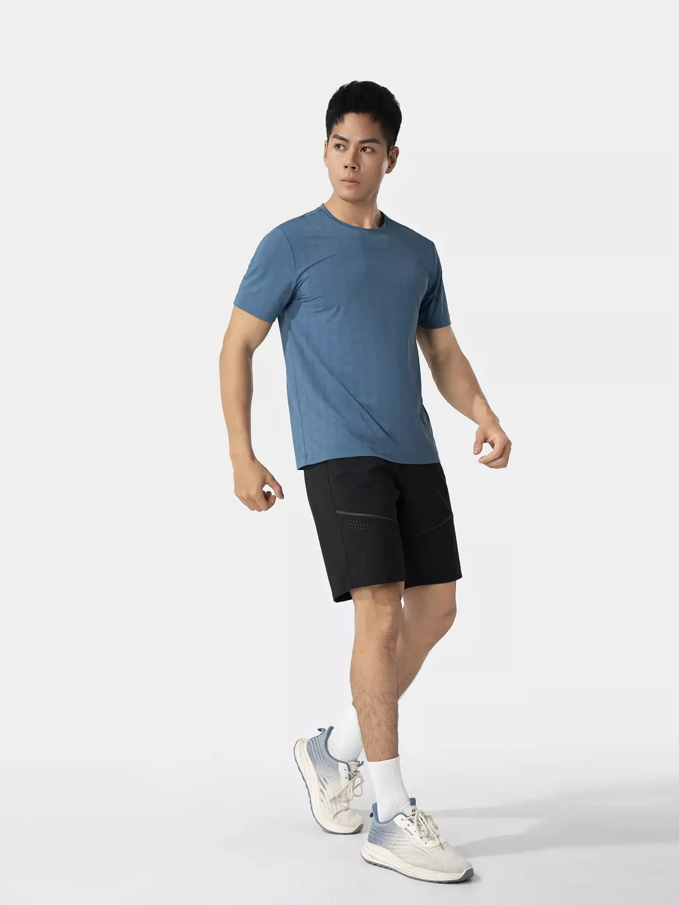 Áo Thun Nam Thể Thao 5S Fashion Dệt Jacquard Họa Tiết Regular ATS25052