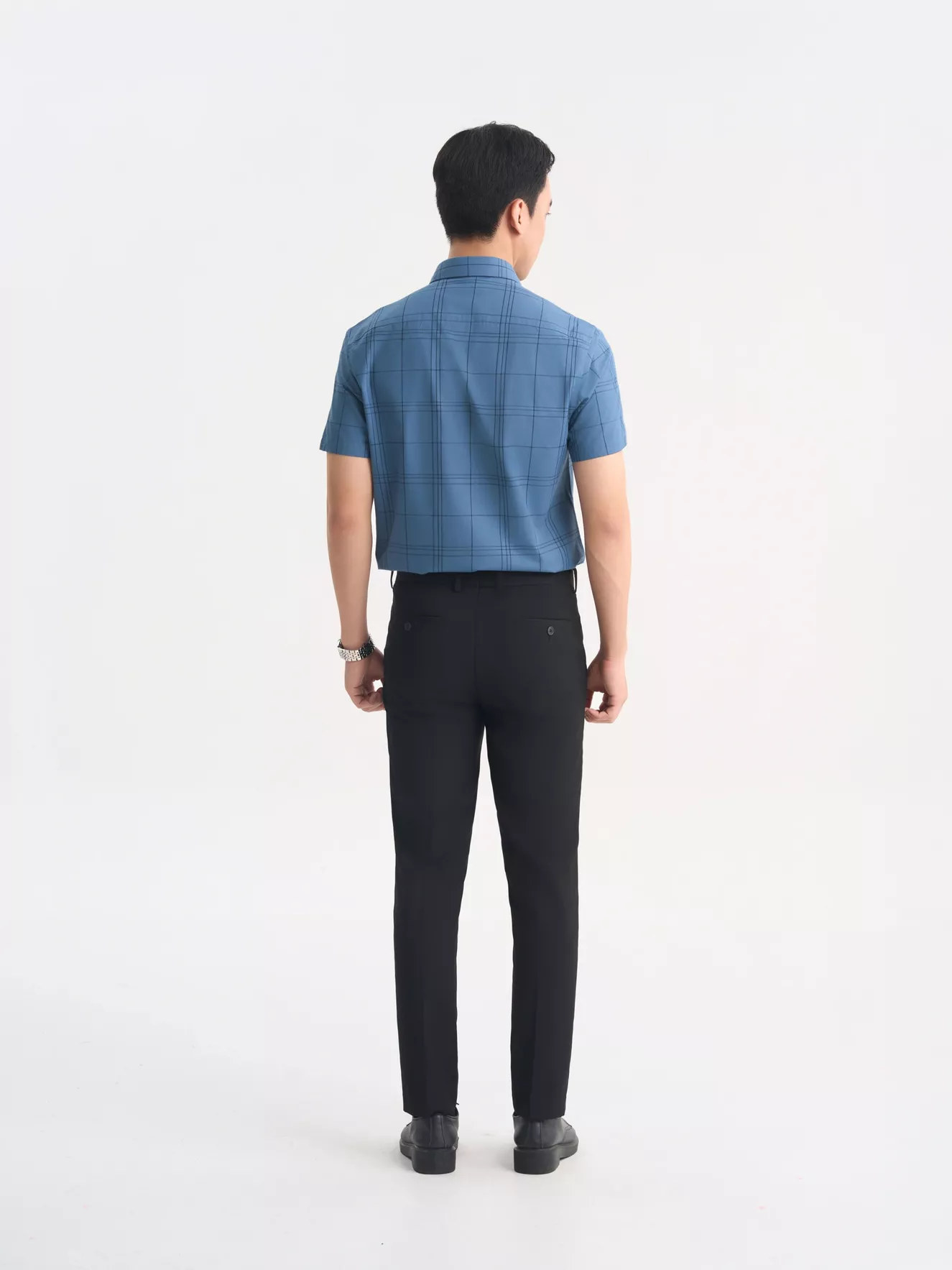 Áo Sơ Mi Nam Ngắn Tay Có Túi 5S Fashion Kẻ Caro ASC25014