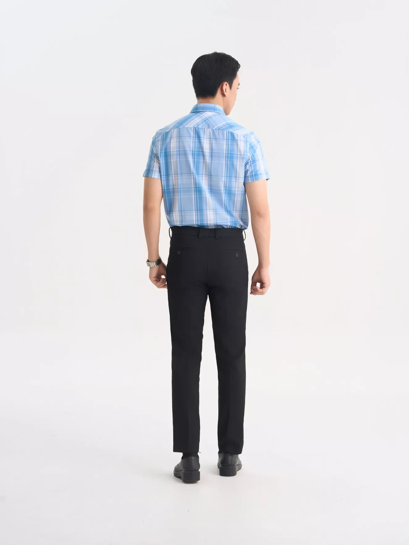 Áo Sơ Mi Nam Cộc Tay 5S Fashion Kẻ Caro Phom Slimfit ASC25015
