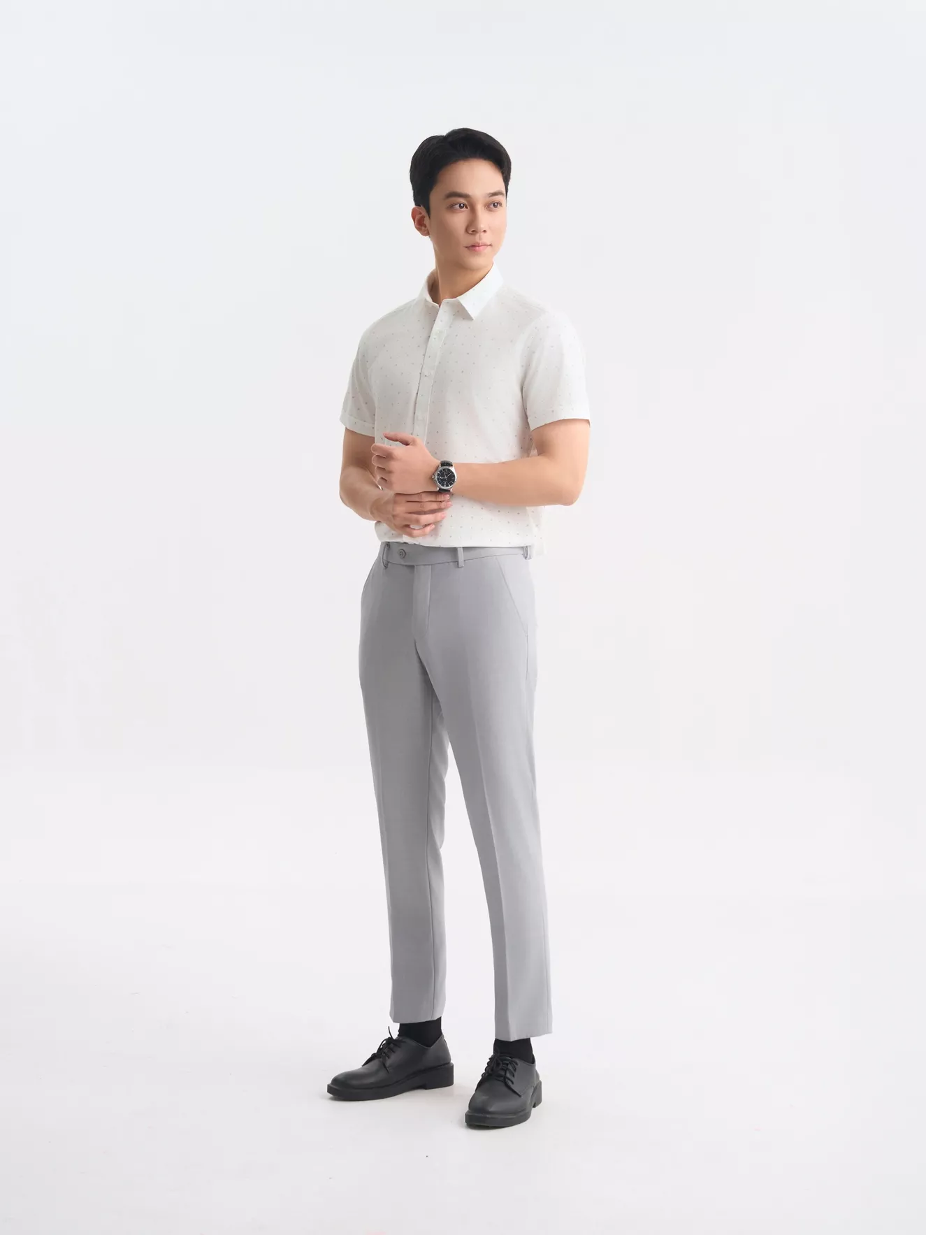 Áo Sơ Mi Nam 5S Fashion Họa Tiết Phom Slimfit ASC25030