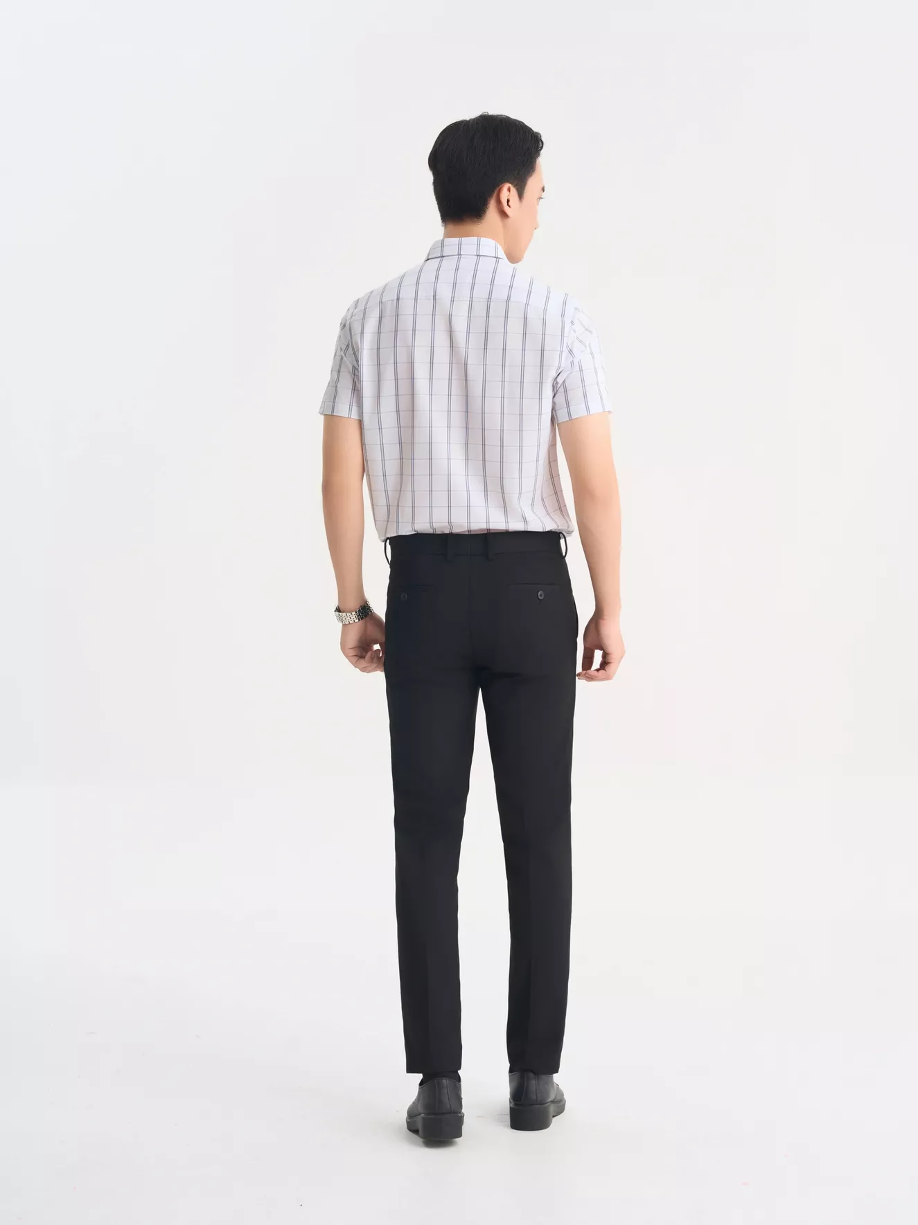 Áo Sơ Mi Nam Cộc Tay 5S Fashion Kẻ Caro Phom Slimfit ASC25058