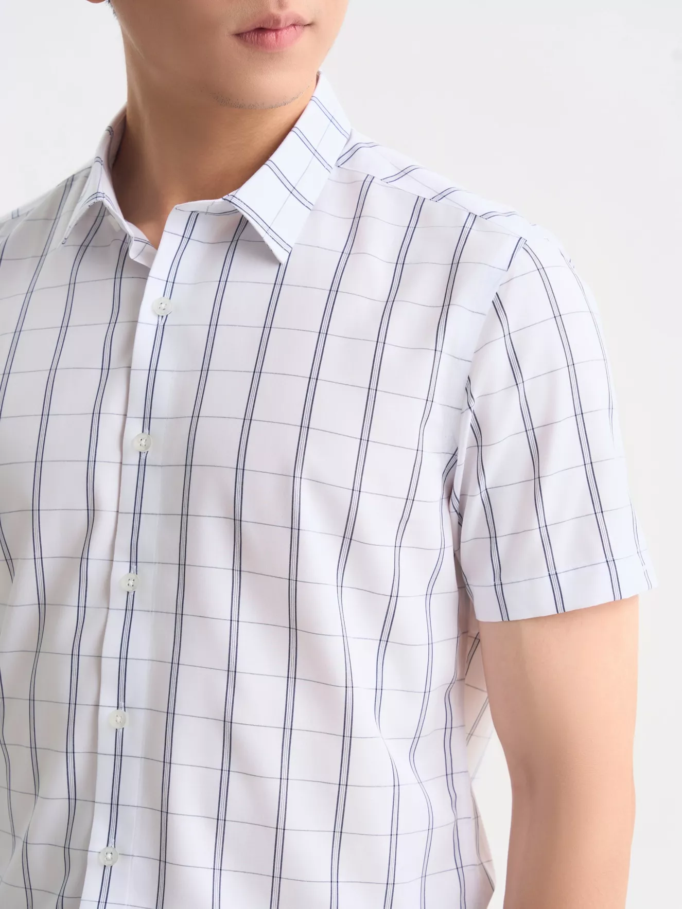 Áo Sơ Mi Nam Cộc Tay 5S Fashion Kẻ Caro Phom Slimfit ASC25058