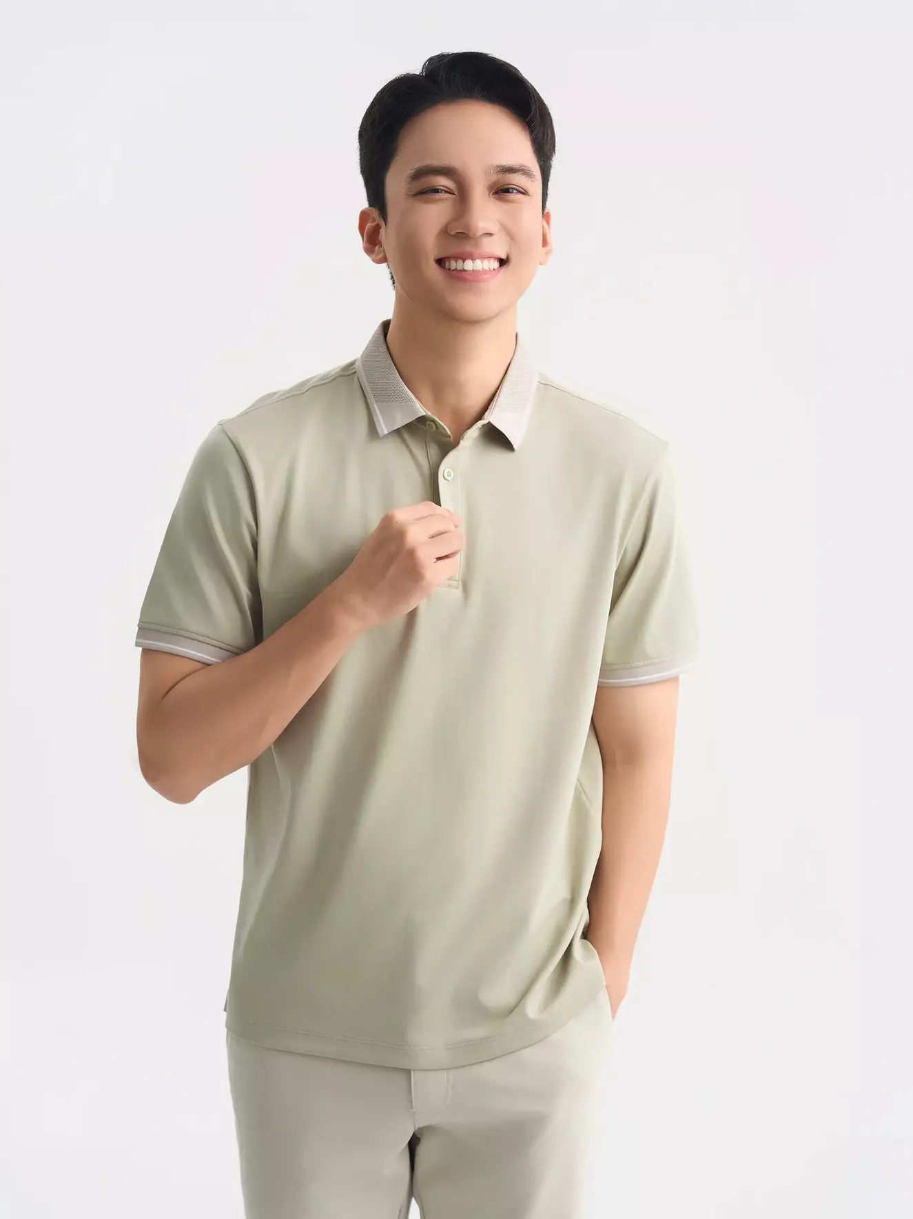 Áo Polo Nam 5S Fashion Dệt Jacquard Phom Regular APC25023