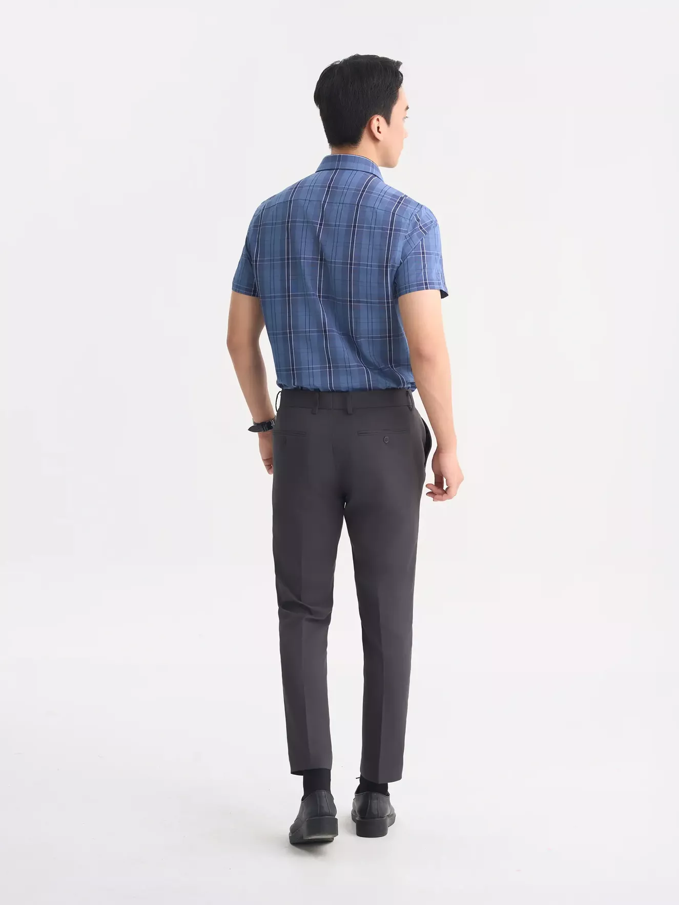 Áo Sơ Mi Nam Cộc Tay 5S Fashion Kẻ Caro Phom Slimfit ASC25050