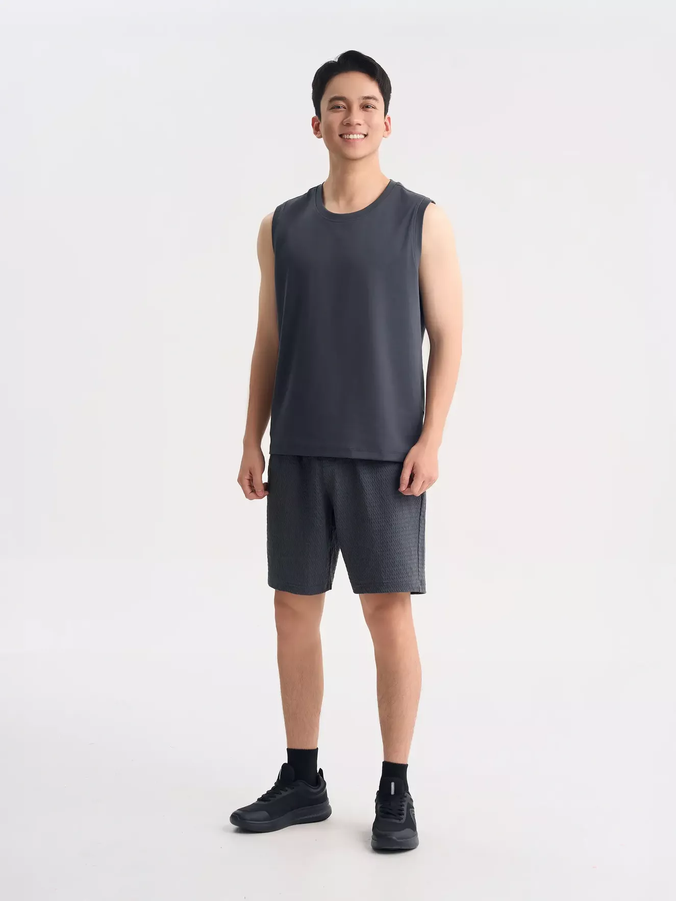 Áo Tanktop Nam 5S Fashion Trơn Basic Regular ASN25003