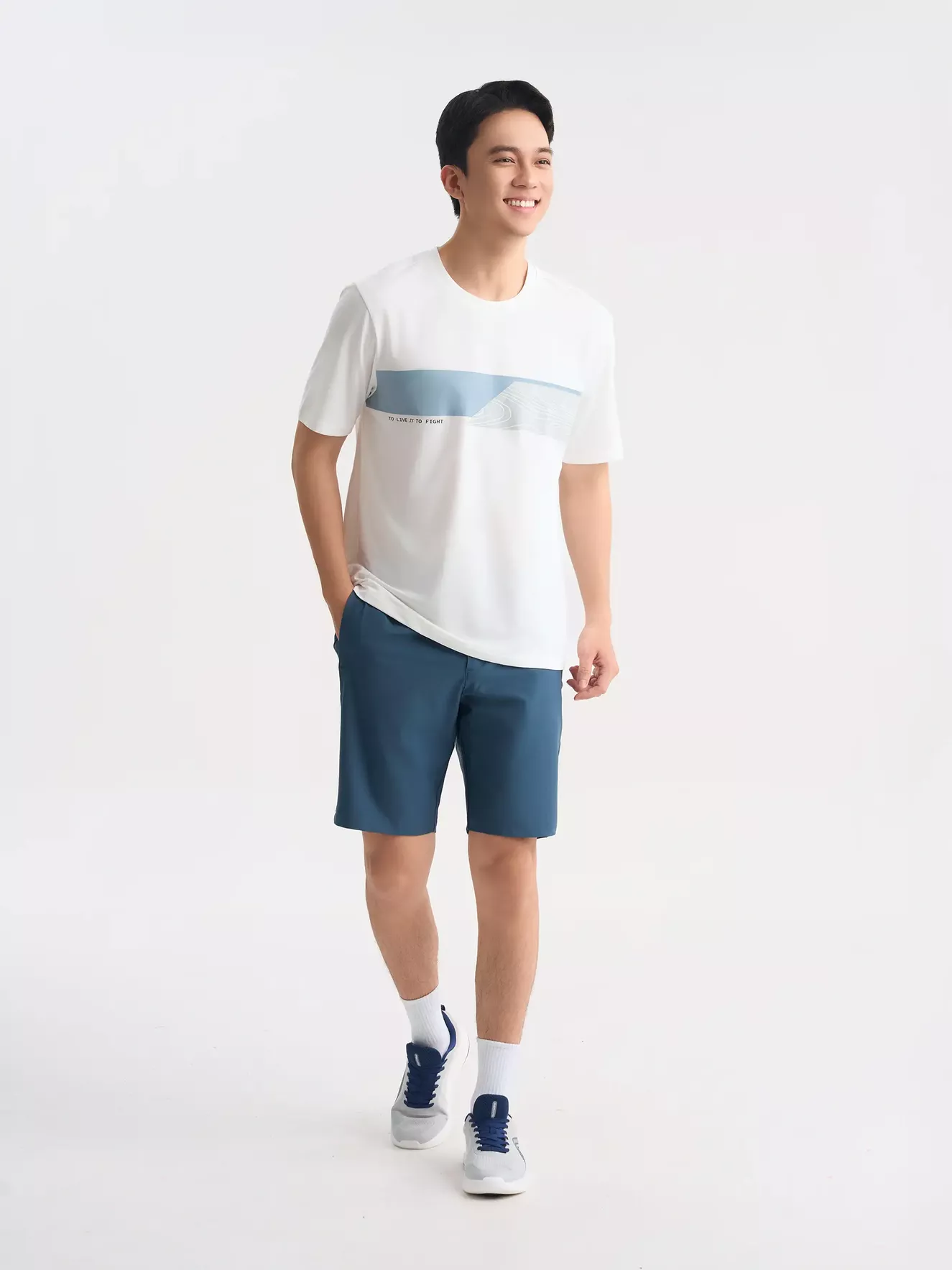 Áo Thun Nam Ngắn Tay 5S Fashion In Graphic Phom Casual ATS25028