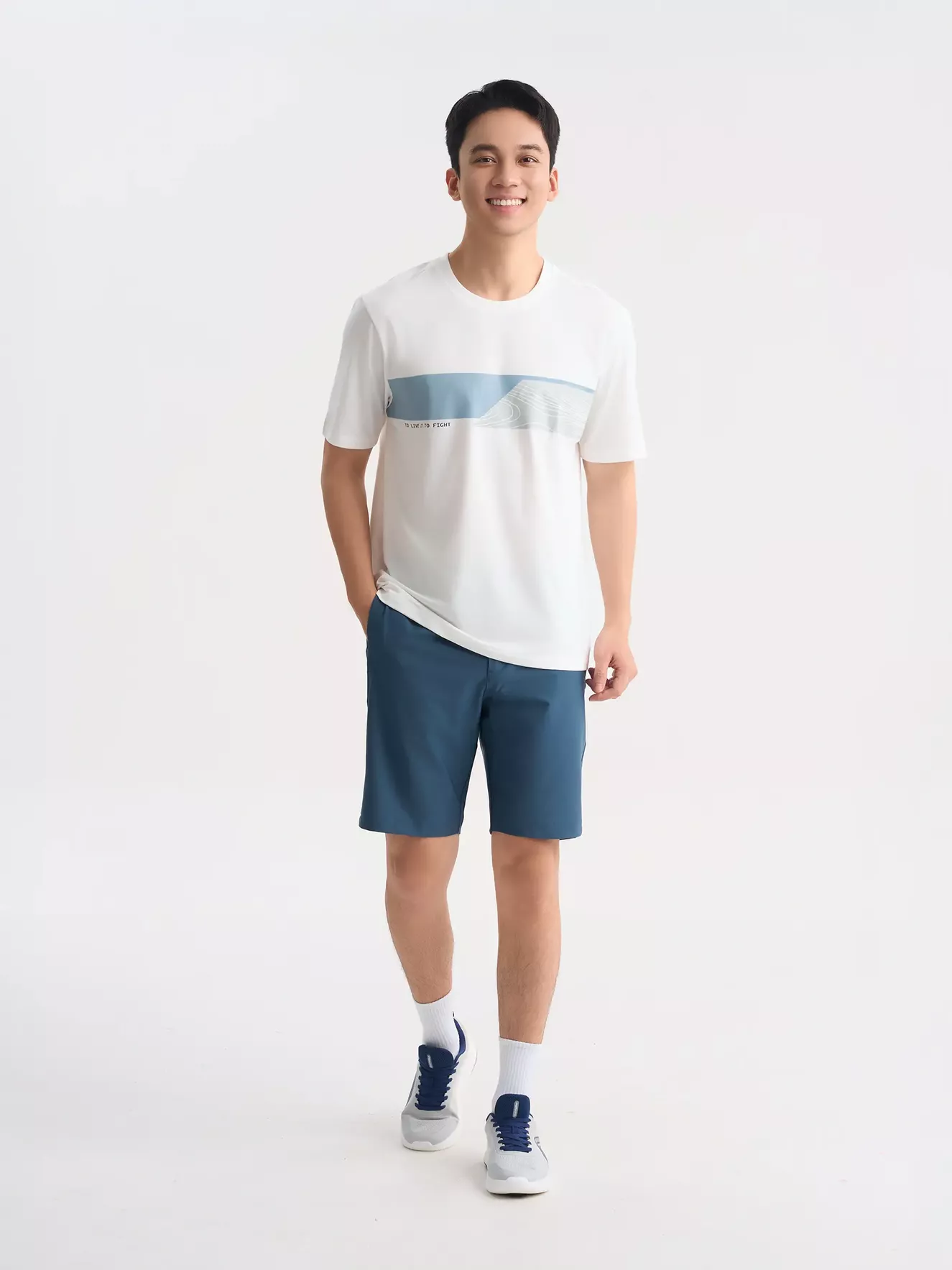 Áo Thun Nam Ngắn Tay 5S Fashion In Graphic Phom Casual ATS25028