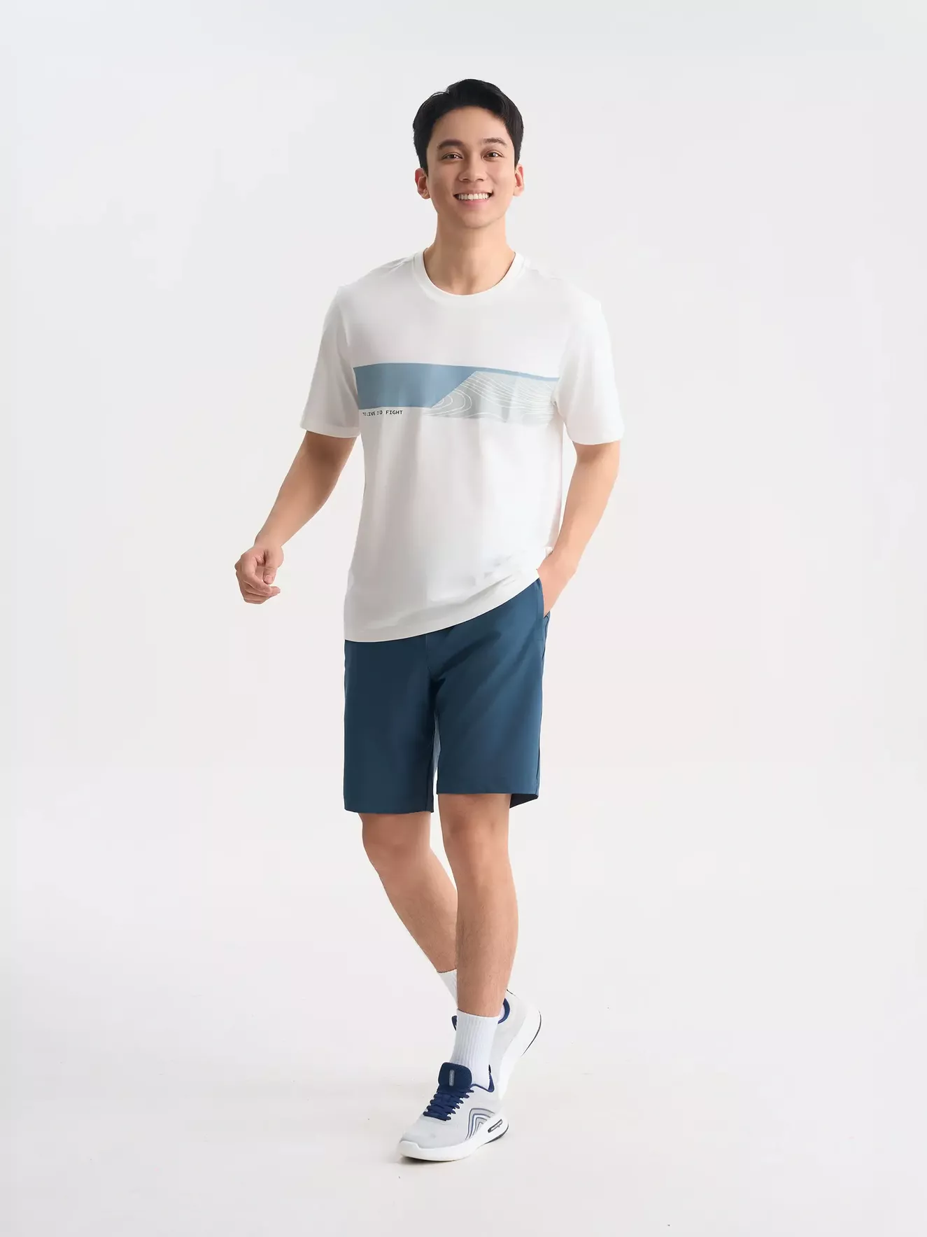 Áo Thun Nam Ngắn Tay 5S Fashion In Graphic Phom Casual ATS25028