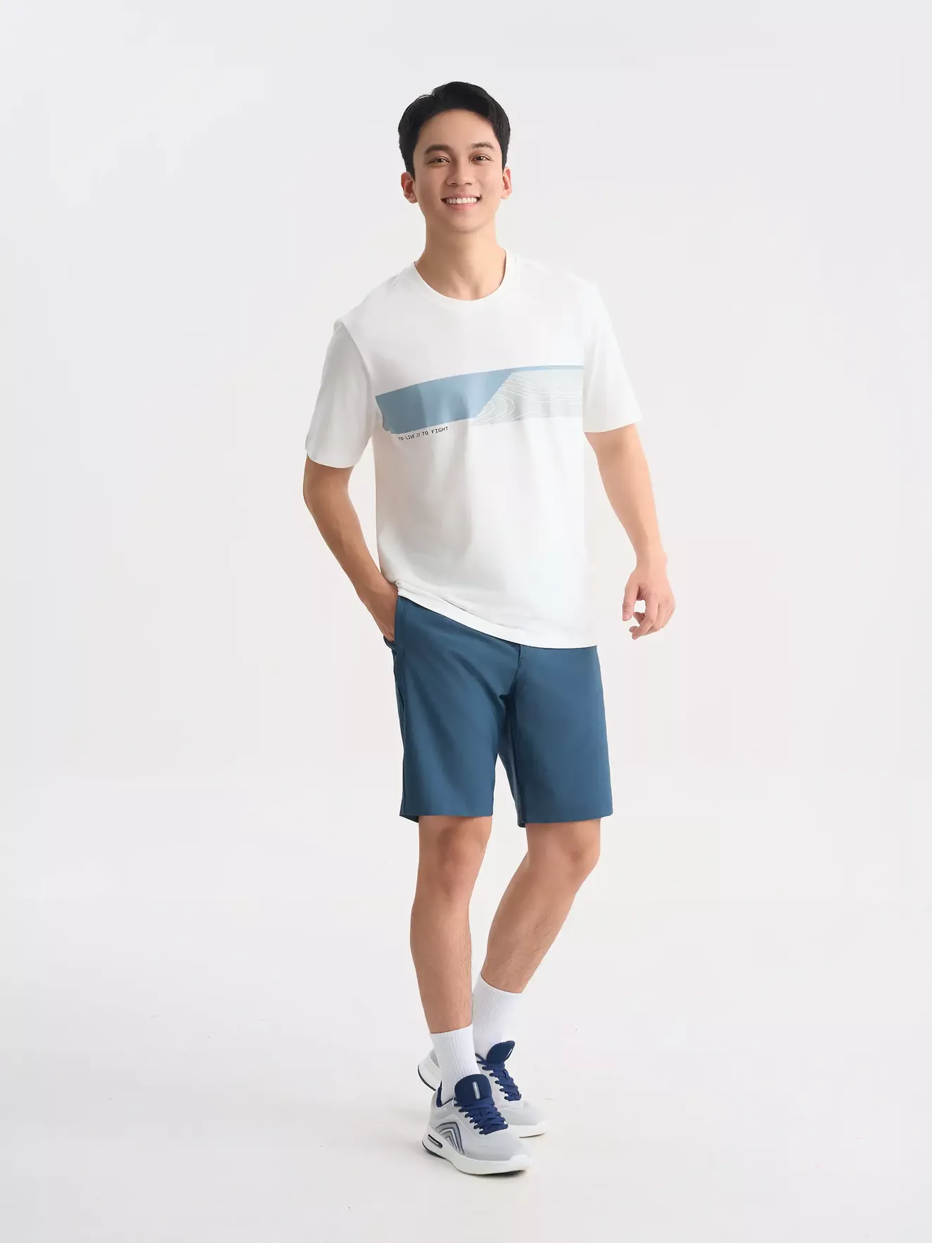 Áo Thun Nam Ngắn Tay 5S Fashion In Graphic Phom Casual ATS25028