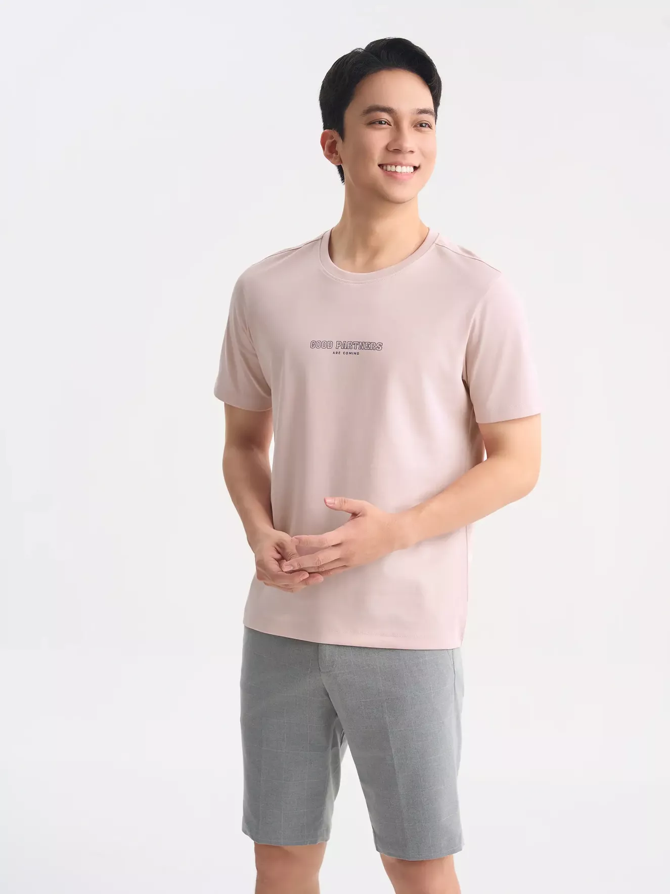 Áo Thun Cổ Tròn Cotton 5S Fashion In Đơn Giản Casual ATS25031