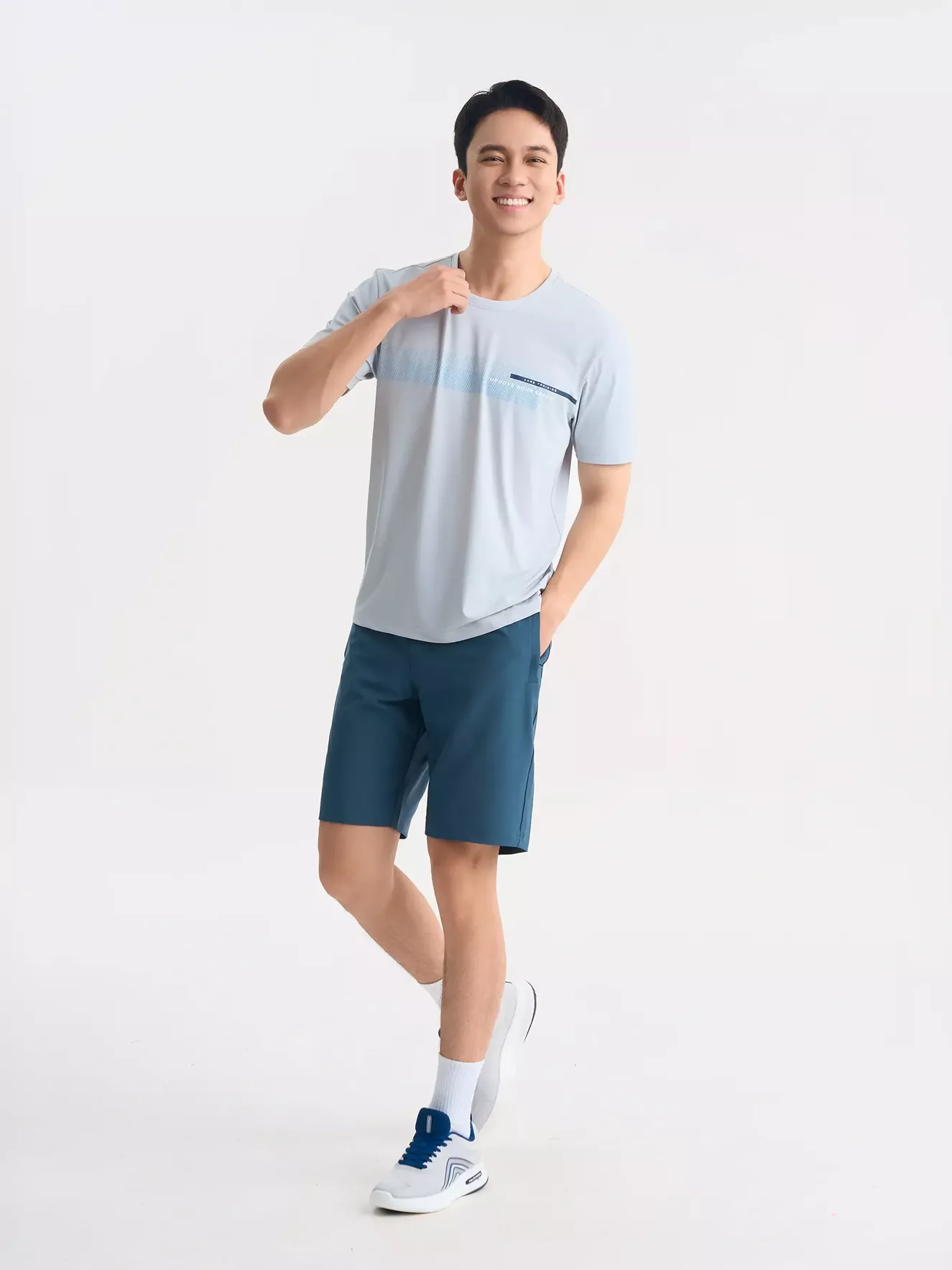 Áo Thun Nam Thể Thao 5S Fashion In Phong Cách ATS25016