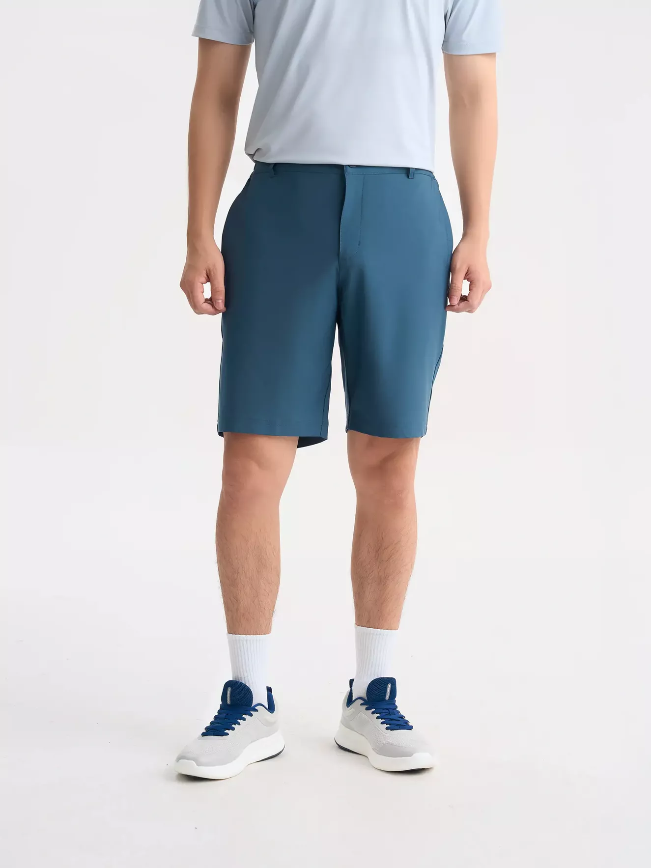 Quần Short Thể Thao Nam 5S Fashion Cạp Cúc Phối Chun Trơn QST25015