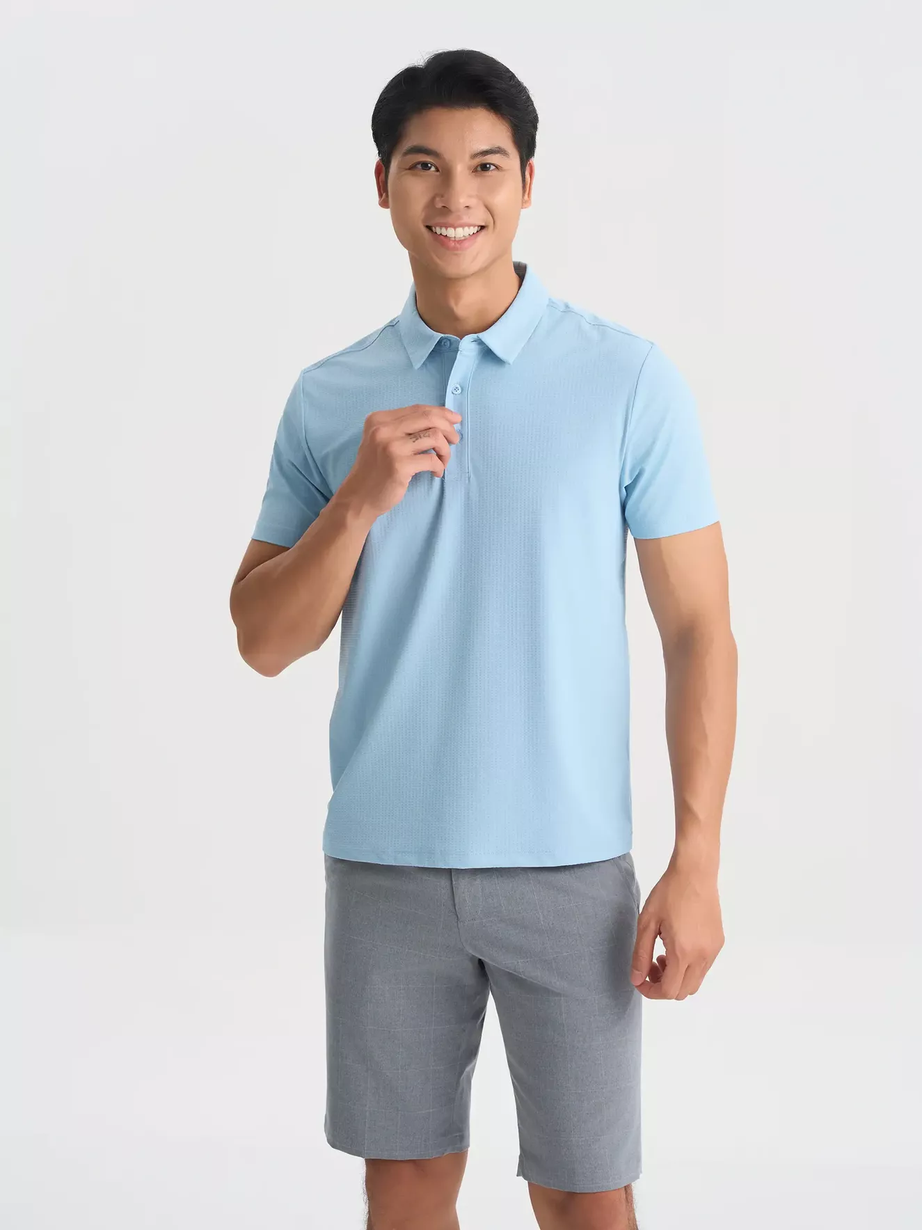 Áo Polo Nam Thể Thao 5S Fashion Dệt Jacquard Slimfit APC25036
