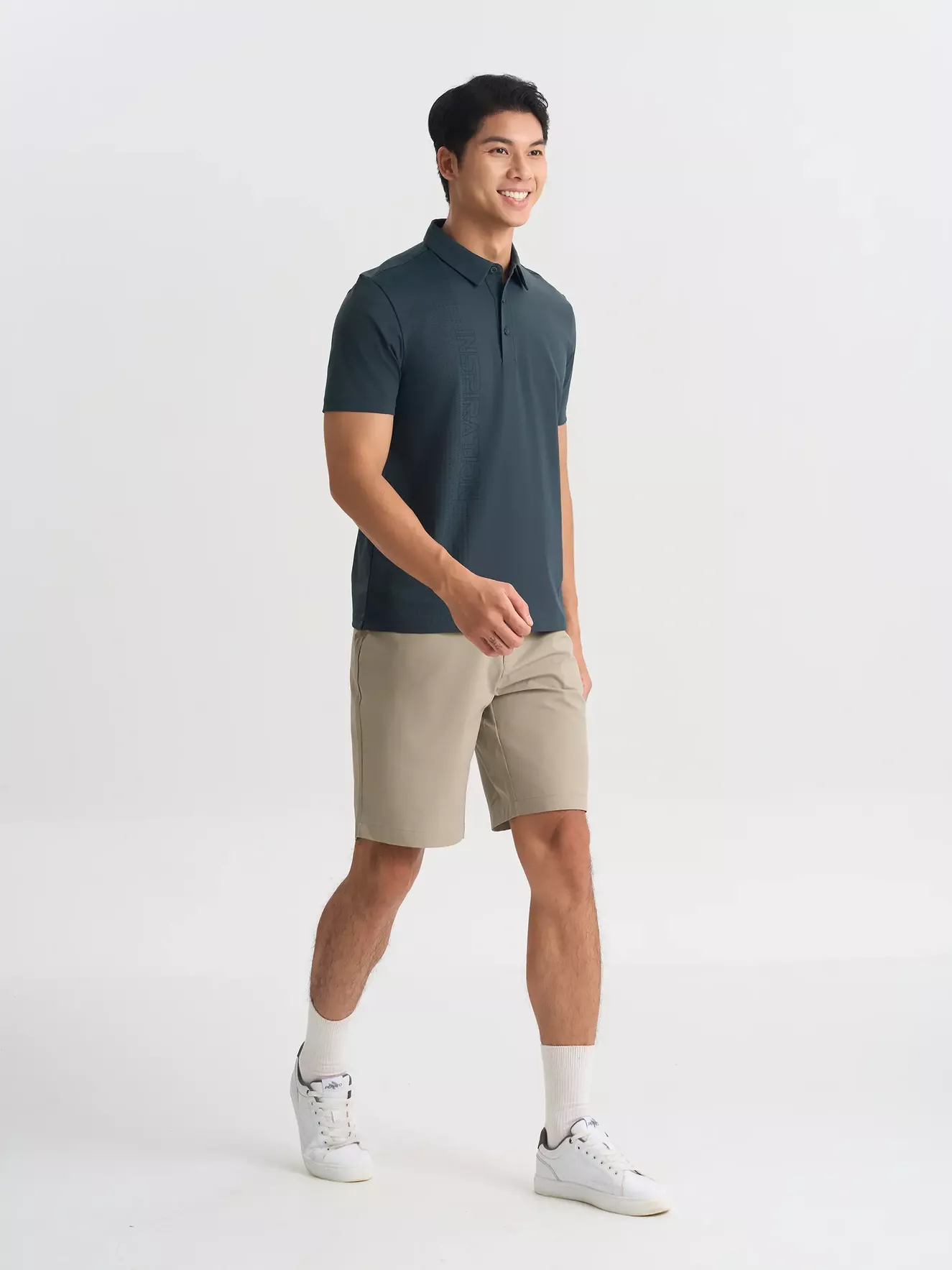 Áo Polo Nam Thể Thao 5S Fashion In Chữ Tay Regular APC25039