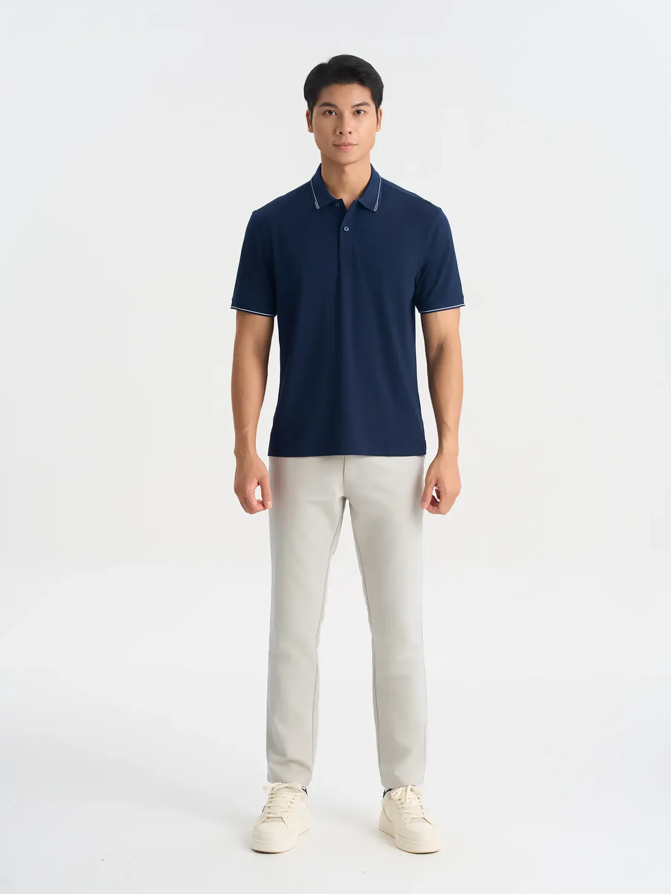 Áo Polo Nam 5S Fashion Bo Dệt Kẻ Phom Regular APC25046