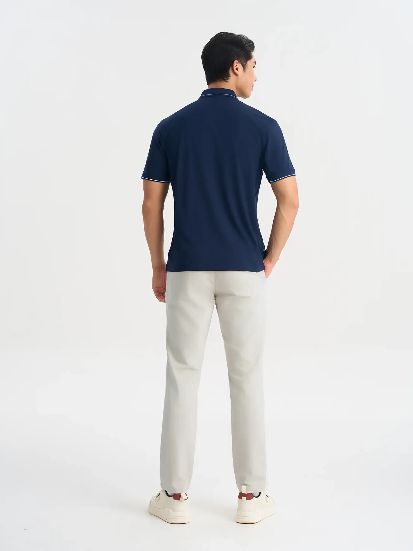 Áo Polo Nam 5S Fashion Bo Dệt Kẻ Phom Regular APC25046