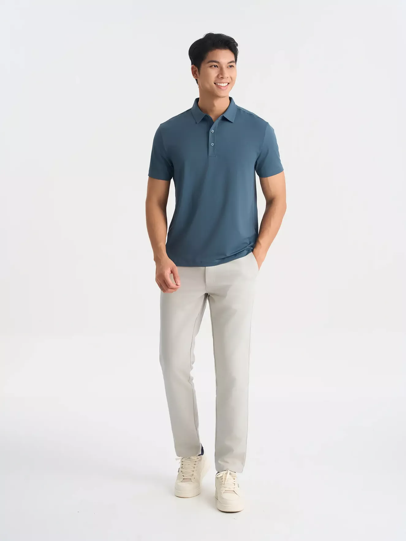 Áo Polo Nam 5S Fashion Trơn Bề Mặt Dệt Jacquard Slimfit APC25050