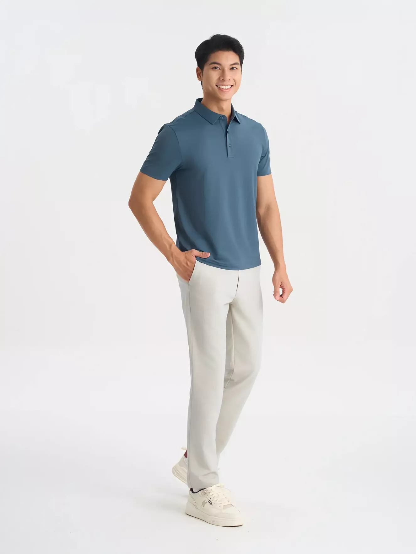 Áo Polo Nam 5S Fashion Trơn Bề Mặt Dệt Jacquard Slimfit APC25050