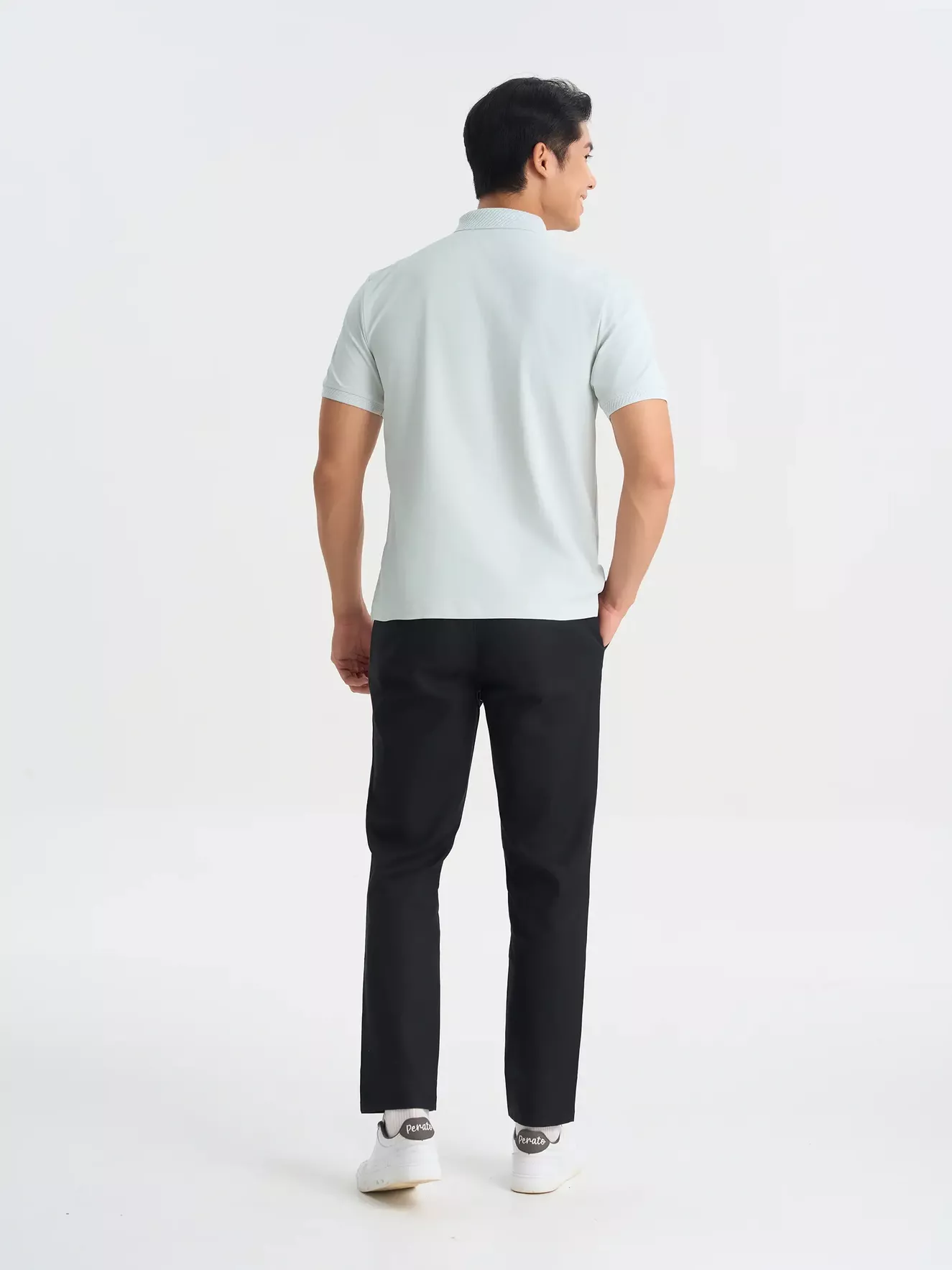 Áo Polo Nam 5S Fashion Trơn Bo Dệt Jacquard Slimfit APC25062