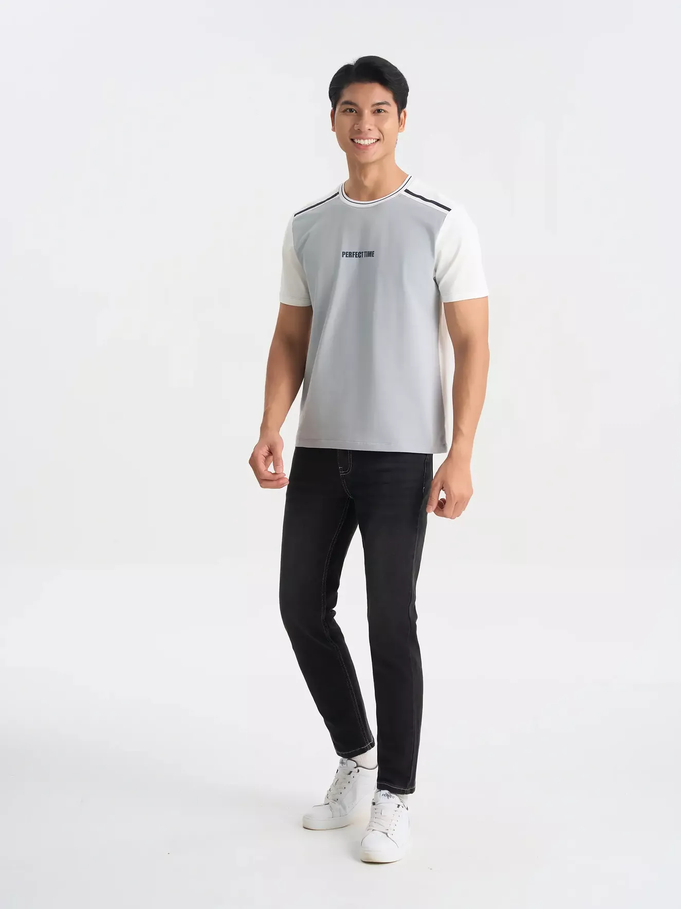 Áo Thun Nam Can Phối 5S Fashion Phom Regular ATS25029