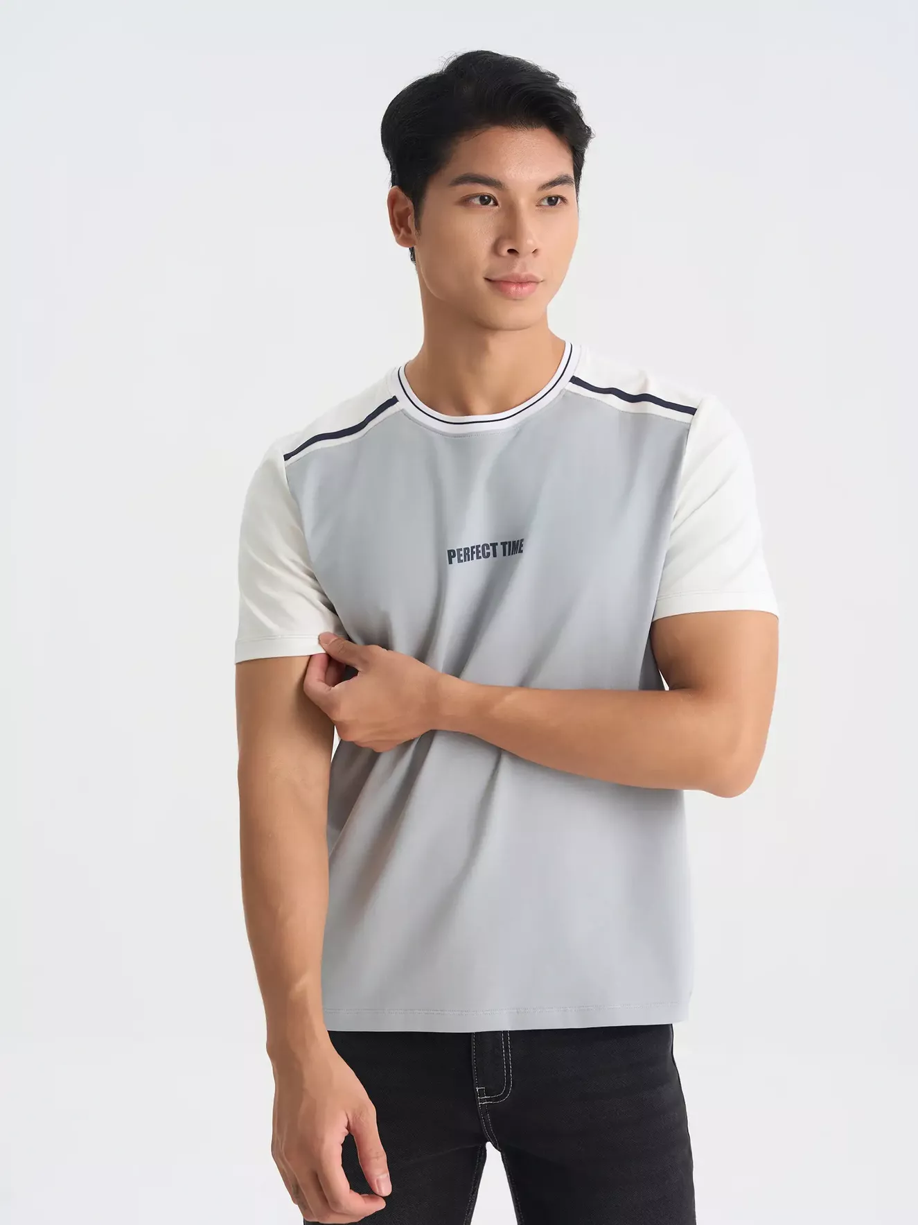 Áo Thun Nam Can Phối 5S Fashion Phom Regular ATS25029