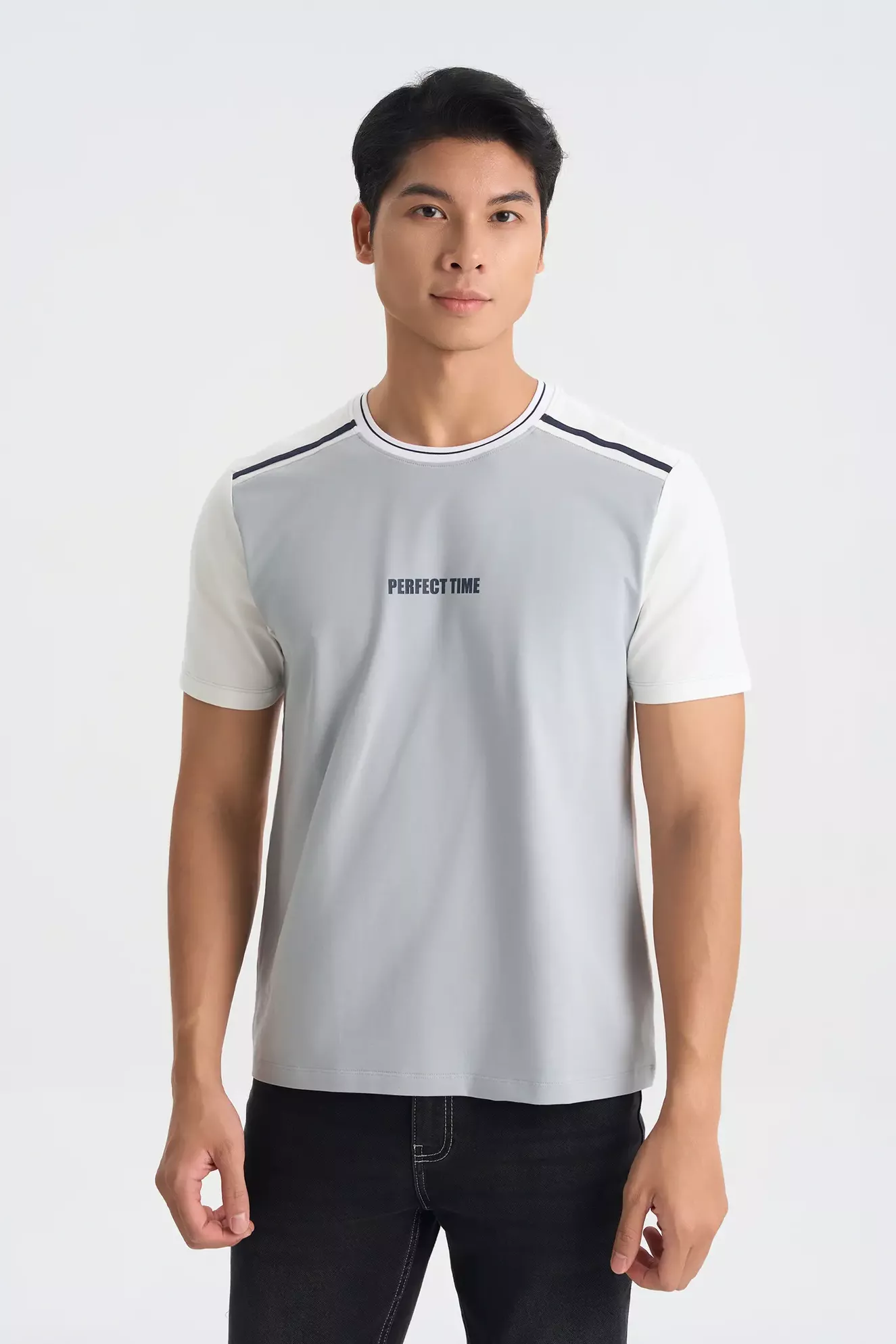 Áo Thun Nam Can Phối 5S Fashion Phom Regular ATS25029