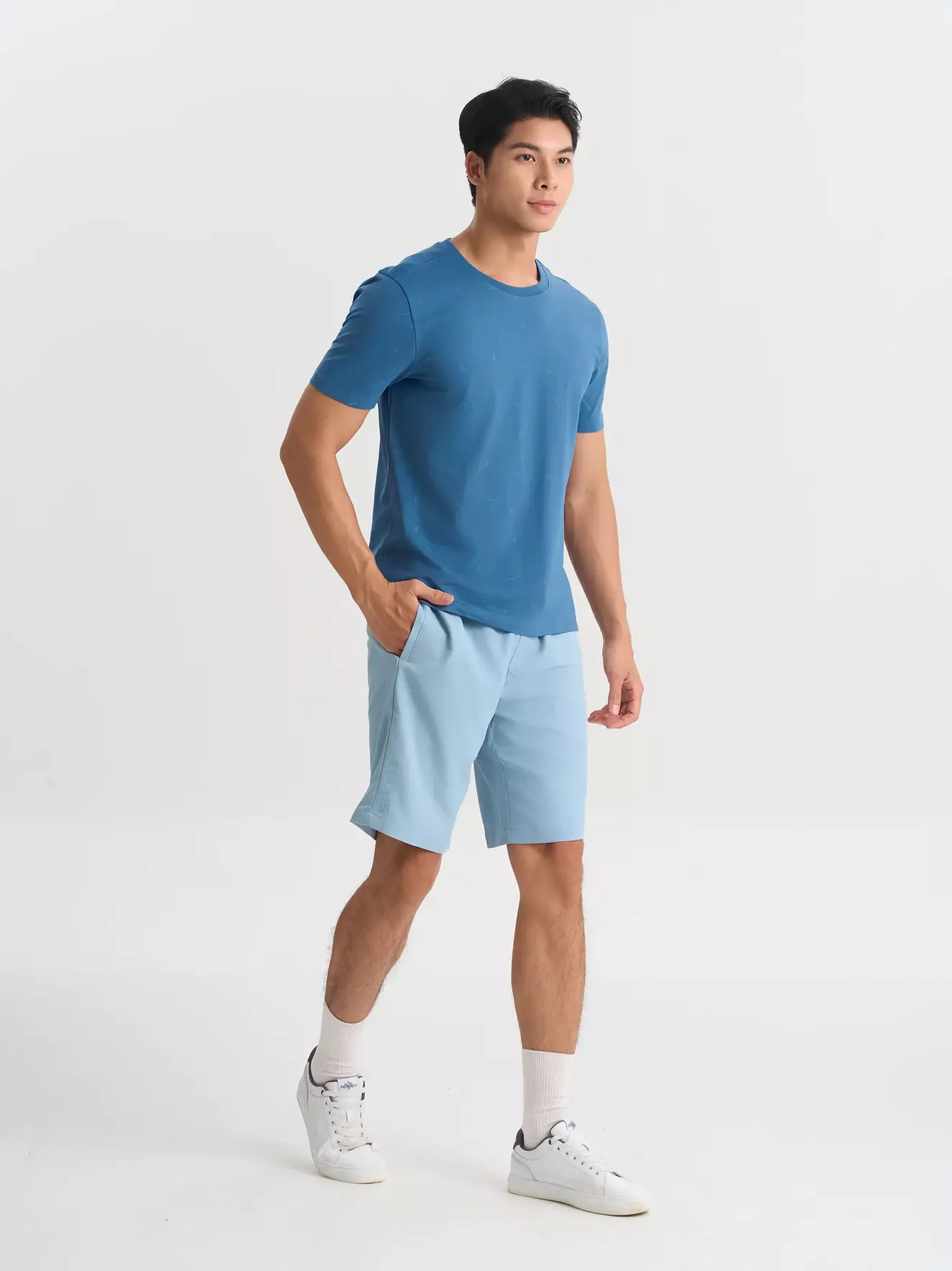 Áo Thun Nam 5S Fashion Họa Tiết Phom Slimfit ATS25057