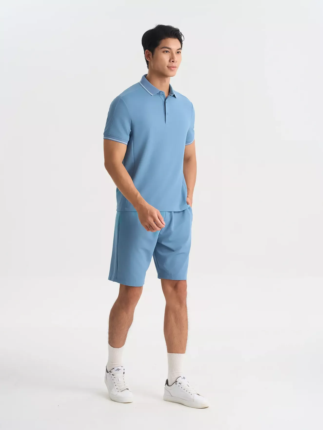 Set Bộ Polo Phối Short Thể Thao 5S Fashion Basic Phom Slimfit BPL25004