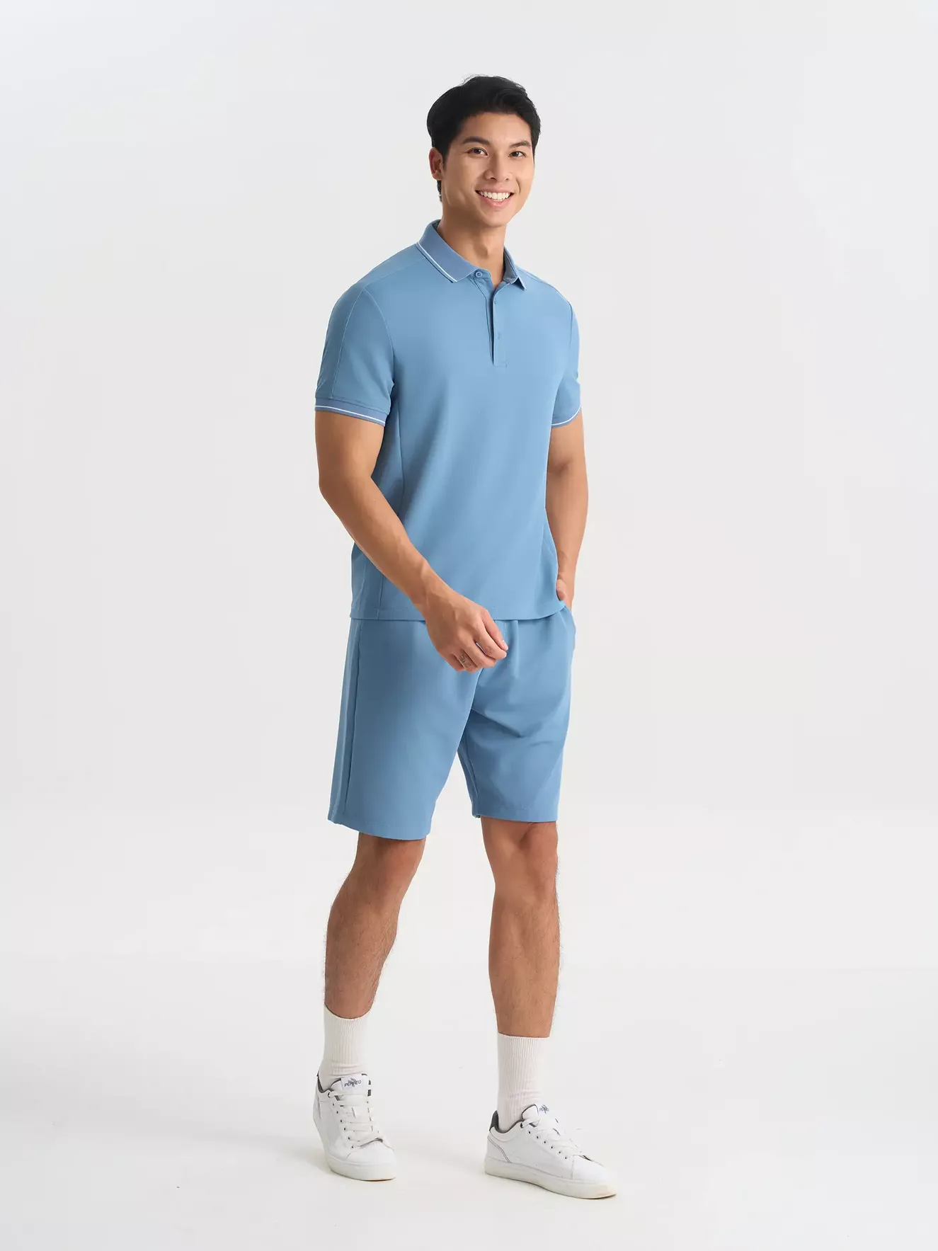 Set Bộ Polo Phối Short Thể Thao 5S Fashion Basic Phom Slimfit BPL25004