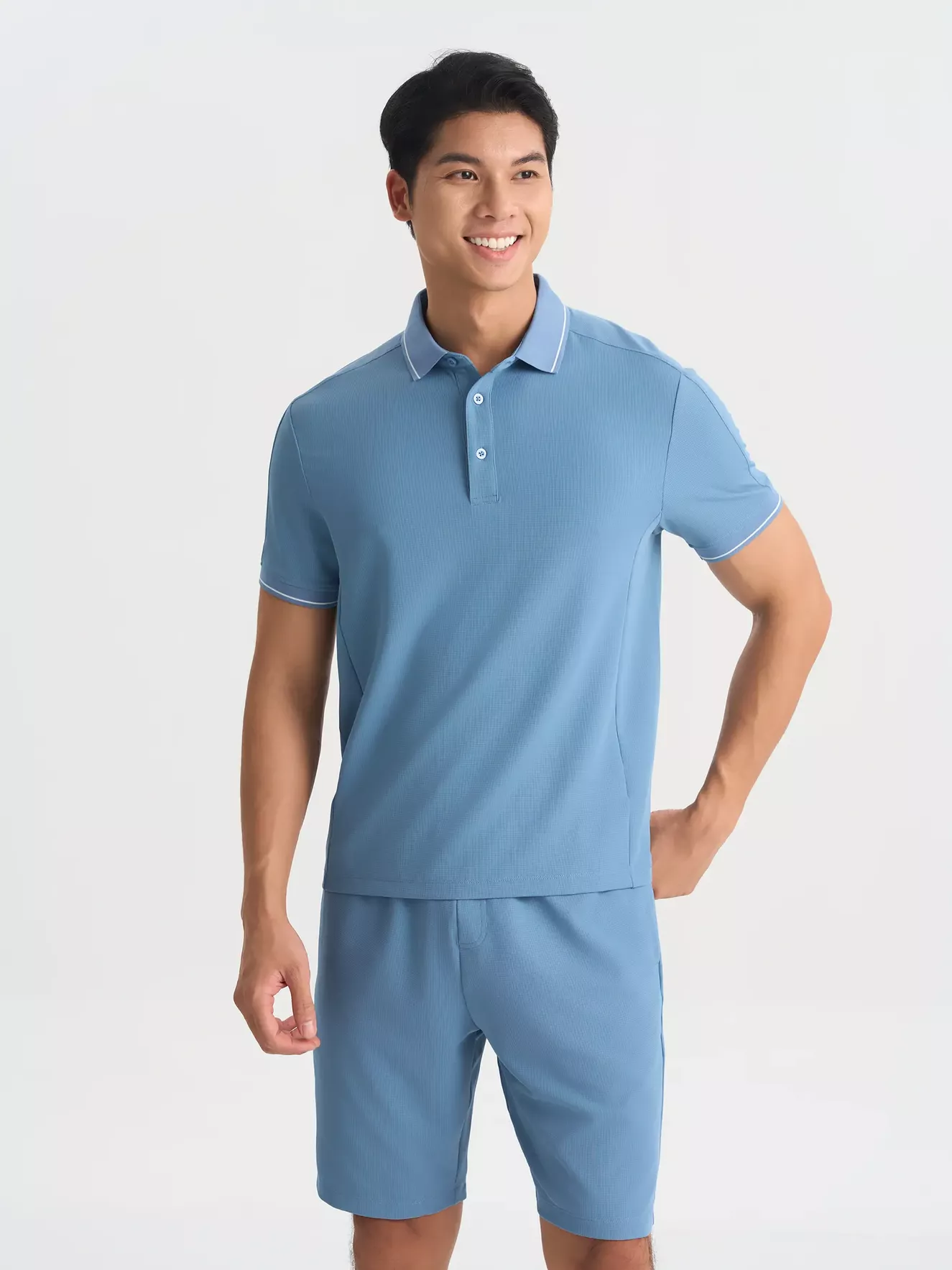 Set Bộ Polo Phối Short Thể Thao 5S Fashion Basic Phom Slimfit BPL25004