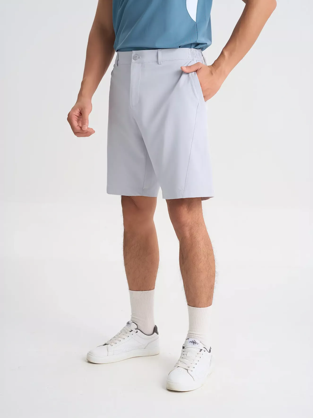 Quần Short Thể Thao Nam 5S Fashion Cạp Cúc Phối Chun Regular QST25009