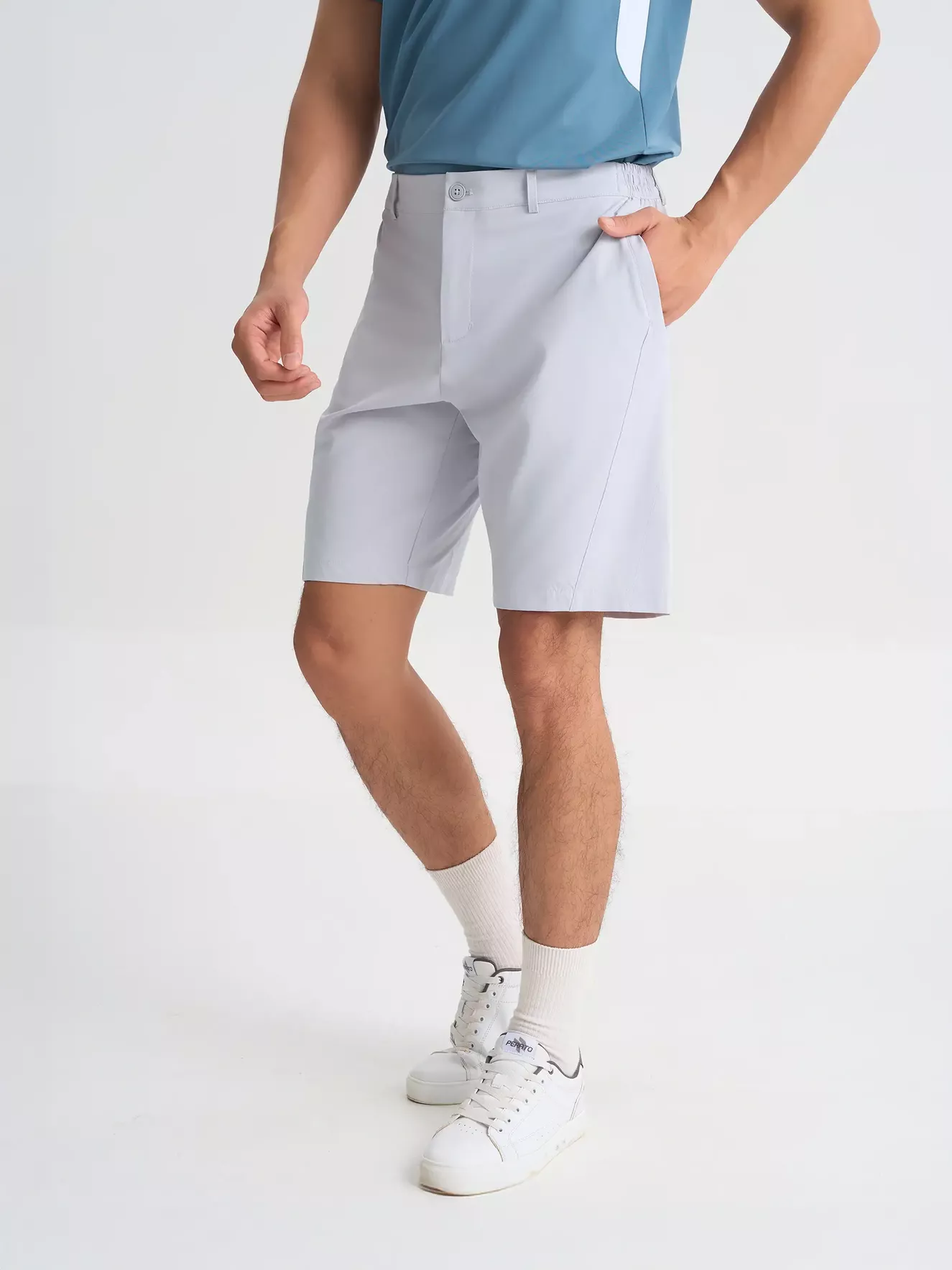 Quần Short Thể Thao Nam 5S Fashion Cạp Cúc Phối Chun Regular QST25009