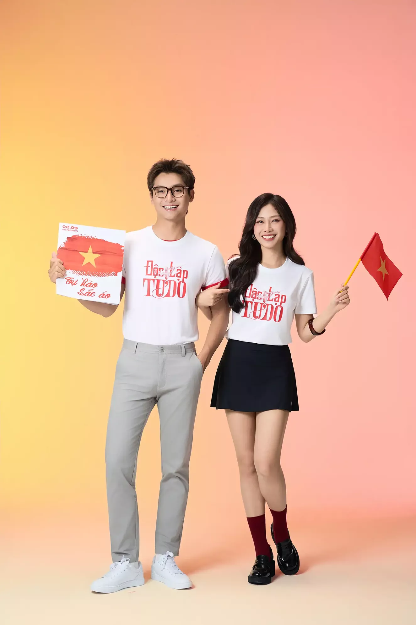 Áo Thun Cờ Đỏ Sao Vàng Unisex 5S Fashion In Độc Lập Tự Do ATS25080