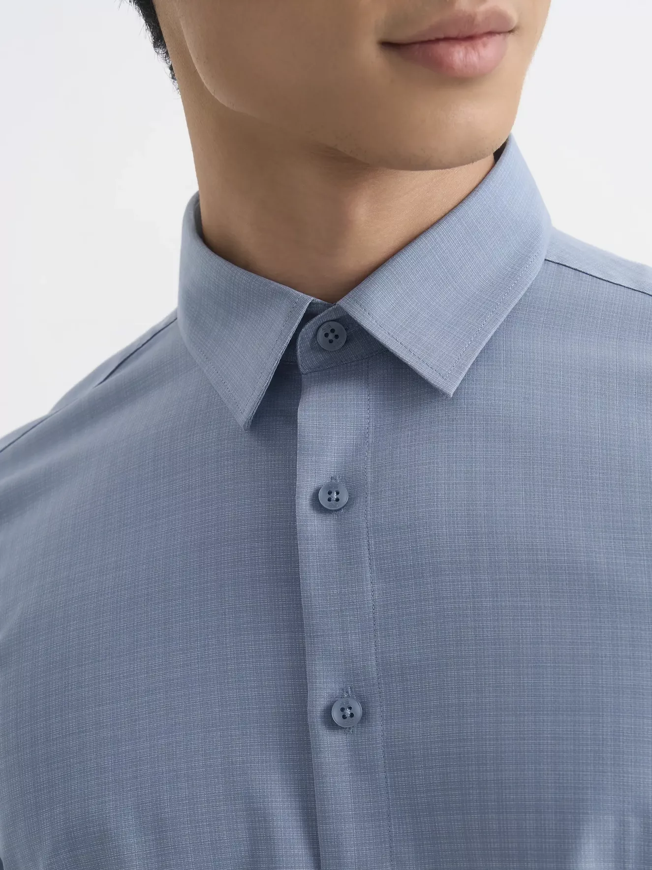 Áo Sơ Mi Nam 5S Fashion Dệt Hiệu Ứng Basic Phom Smart fit ASC25031